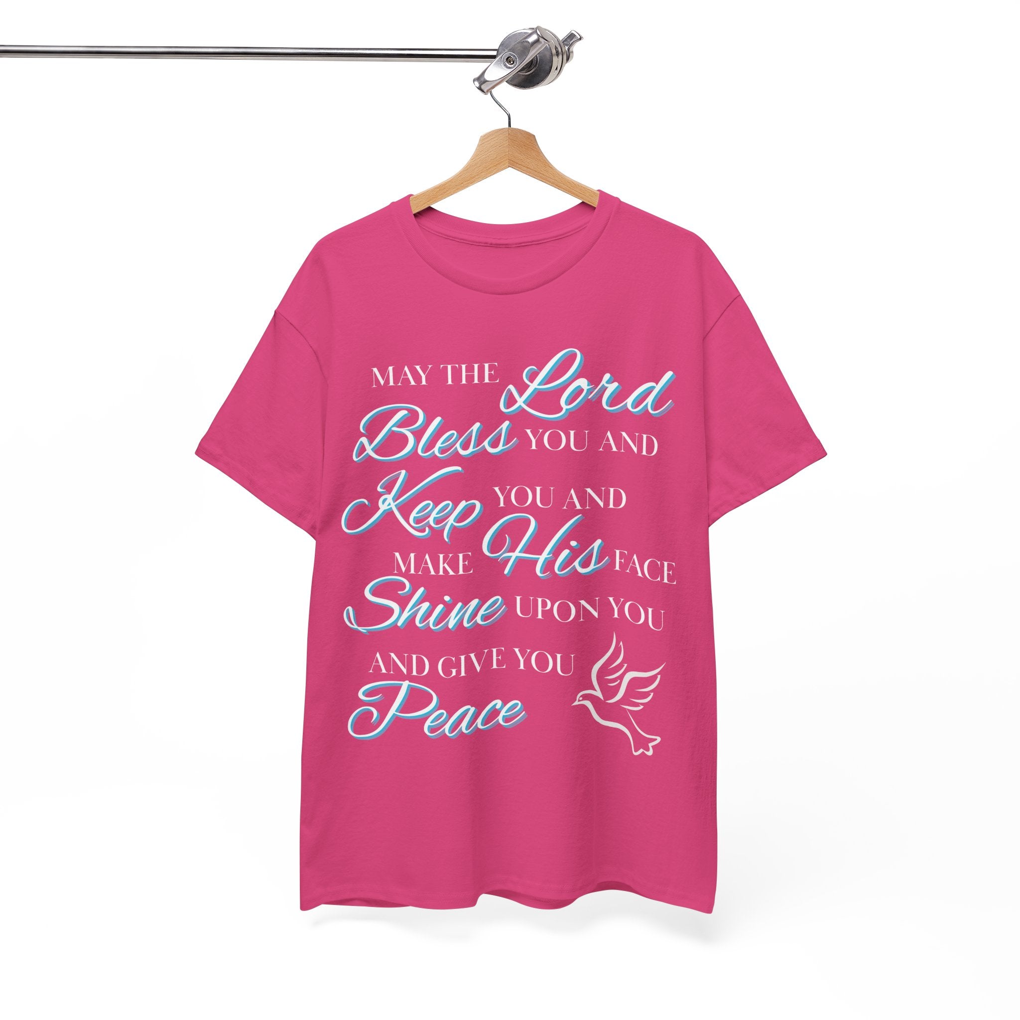 May The Lord Bless You and Keep You Faith-Inspired Unisex Heavy Cotton Tee, Inspirational Graphic Shirt, Christian Gift, Casual Wear, Spiritual Comfort, Religious Apparel