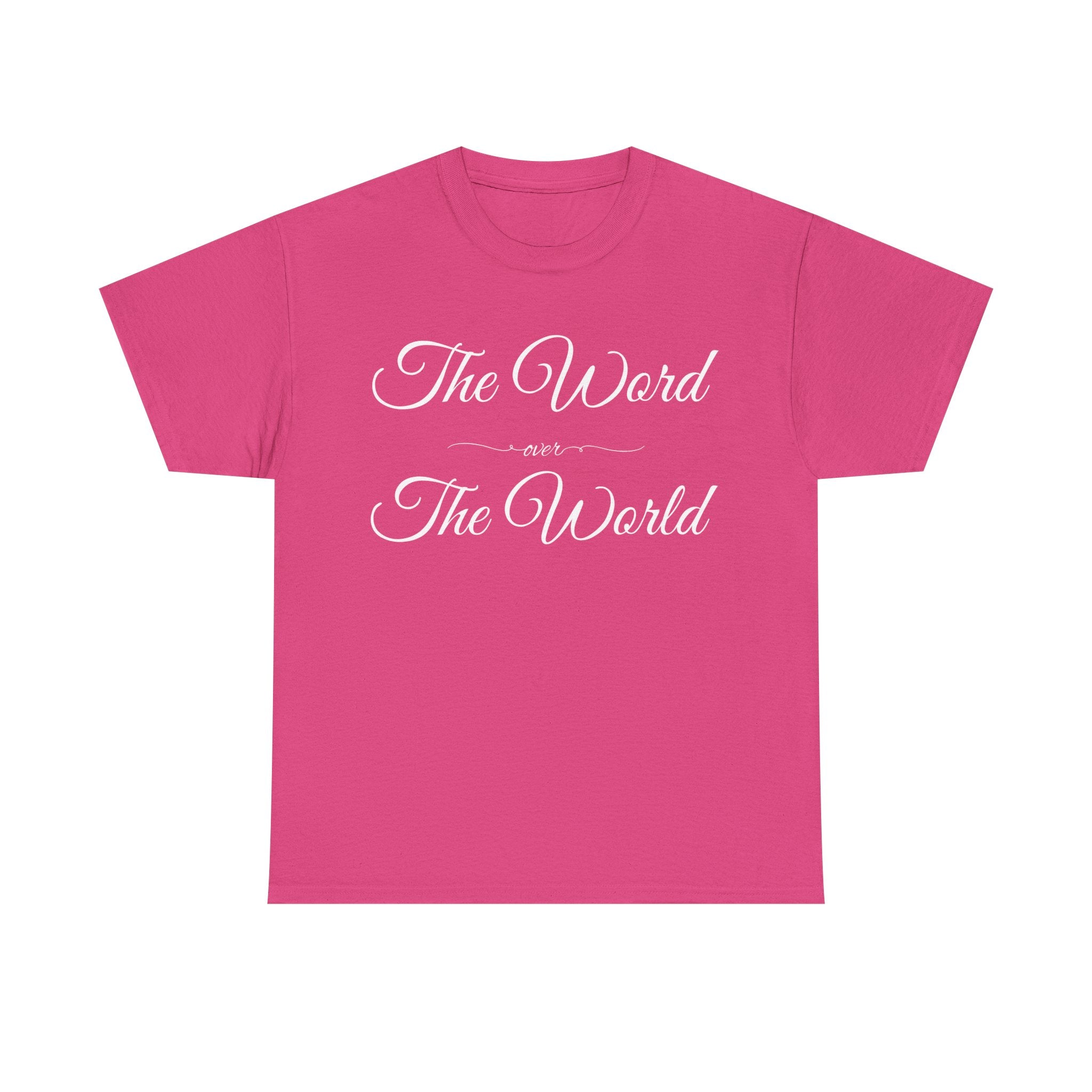Inspirational Unisex Heavy Cotton Tee - The Word Over The World - Motivational Shirt, Gift for Friends, Cousins, Family, Casual Wear, [...]