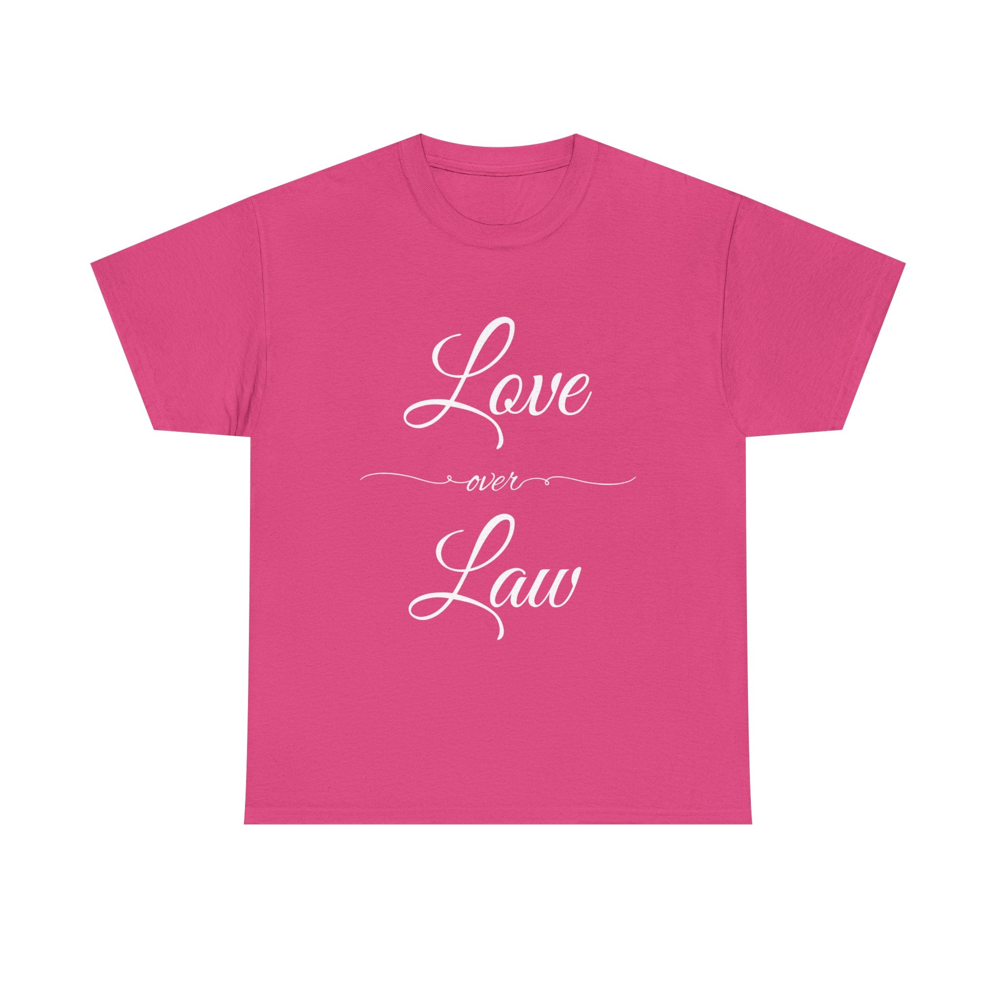 Love Over Law Unisex Heavy Cotton Tee - Cute Legal Shirt, Gift for Law Students, Casual Wear, Legal Humor, Graduation Gift, Law School Apparel