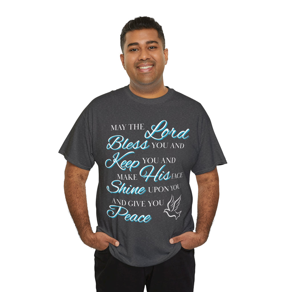 May The Lord Bless You and Keep You Faith-Inspired Unisex Heavy Cotton Tee, Inspirational Graphic Shirt, Christian Gift, Casual Wear, Spiritual Comfort, Religious Apparel