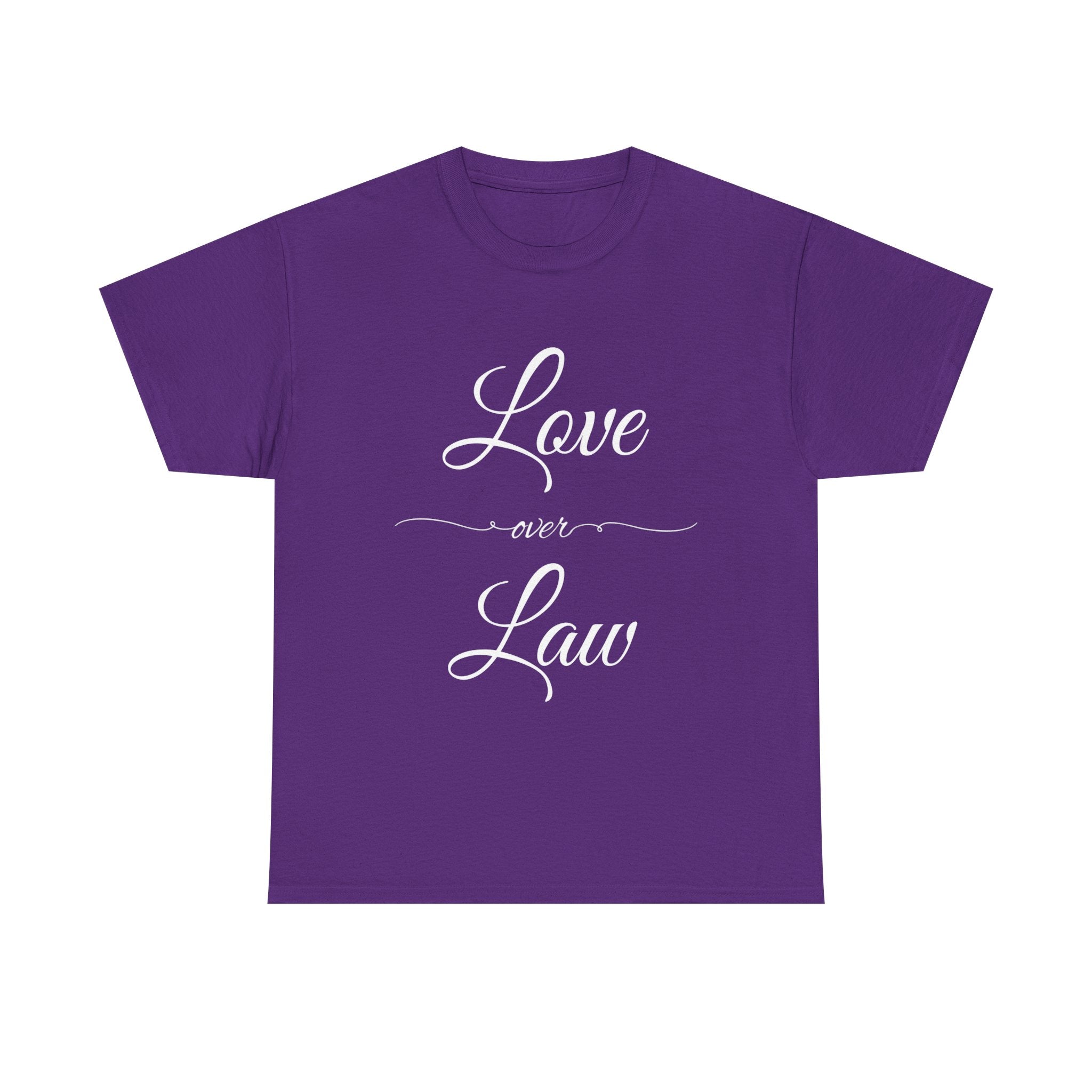 Love Over Law Unisex Heavy Cotton Tee - Cute Legal Shirt, Gift for Law Students, Casual Wear, Legal Humor, Graduation Gift, Law School Apparel