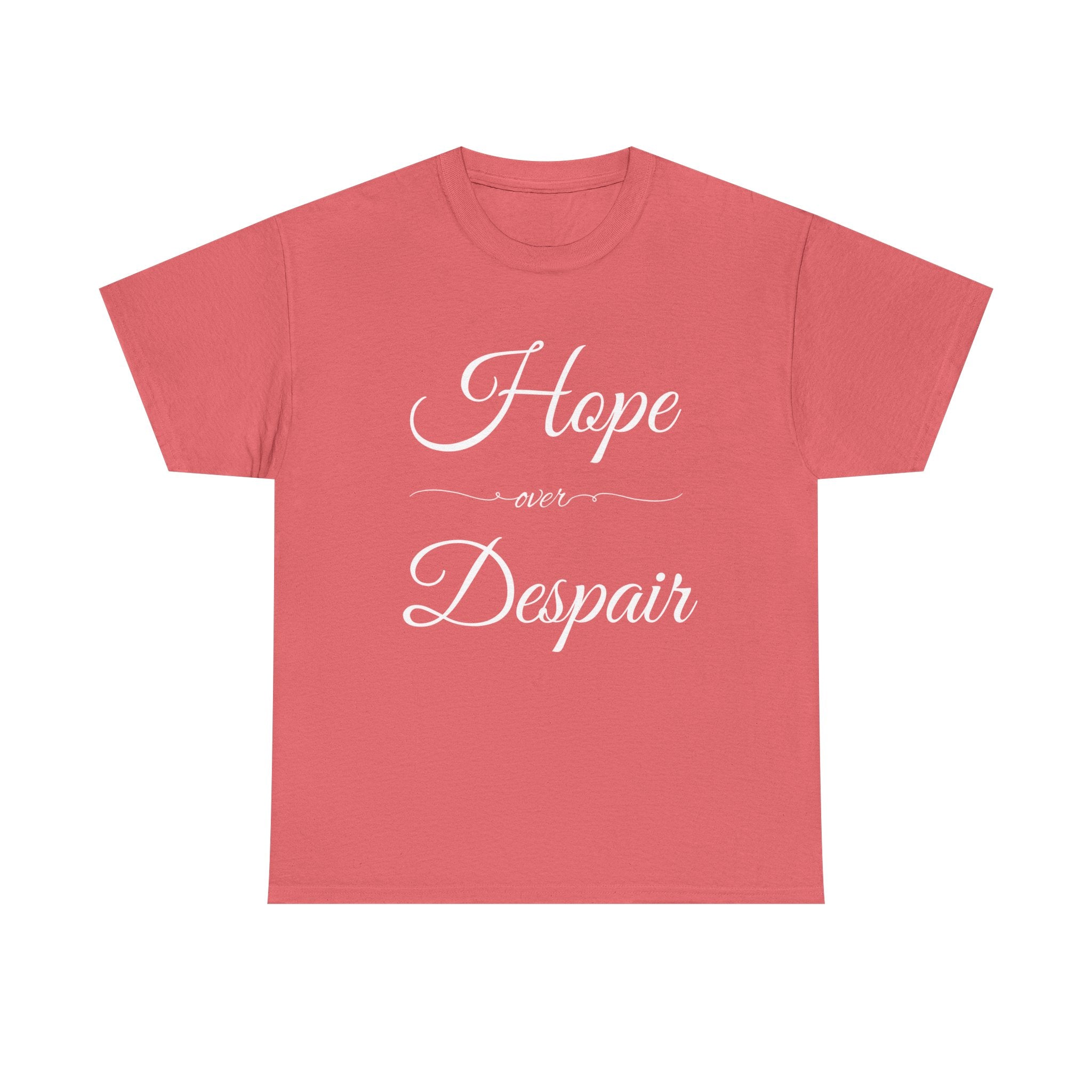 Hope Over Despair Unisex Heavy Cotton Tee, Inspirational T-Shirt for Motivation, Gift for Friends, Casual Wear, Everyday Comfort