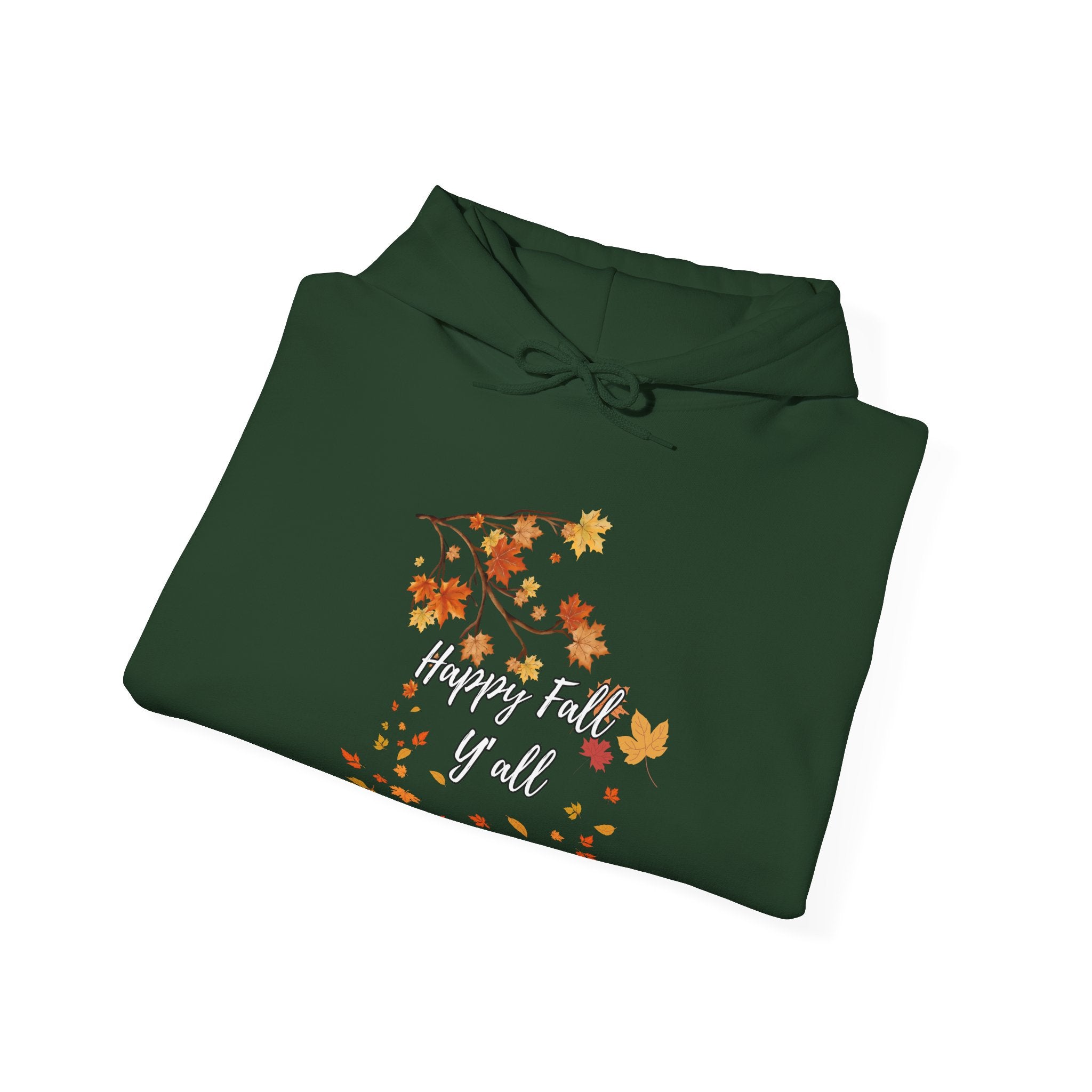 Happy Fall Y'all Hoodie - Cozy Unisex Sweatshirt for Autumn, Thanksgiving Gift, Seasonal Wear, Fall Fashion, Leaf Design