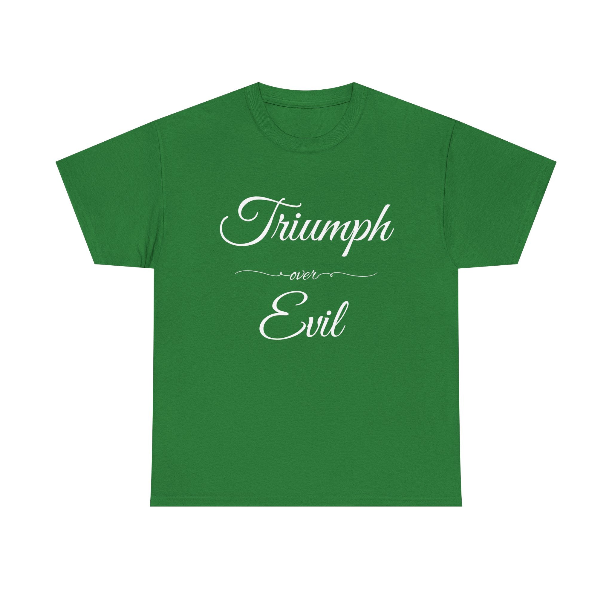 Triumph Over Evil Unisex Heavy Cotton Tee | Inspirational Tee, Casual Wear, Gift for Heroes, Motivational Shirt, Everyday Style