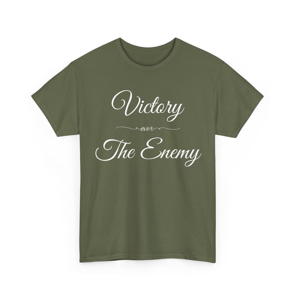 Victory Over The Enemy Tee, Inspirational T-Shirt, Motivational Cotton Tee, Gift for Warriors, Casual Wear, Empowerment Shirt