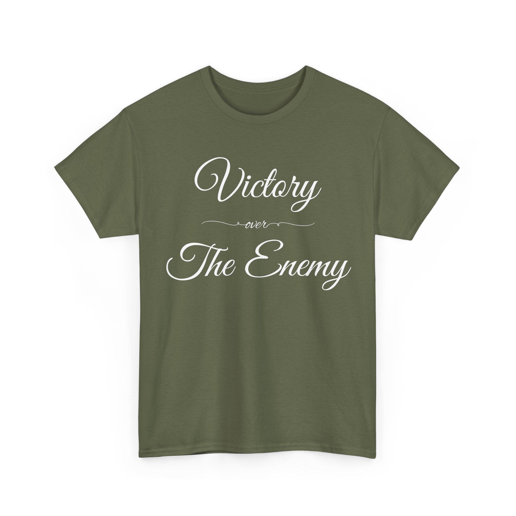 Victory Over The Enemy Tee, Inspirational T-Shirt, Motivational Cotton Tee, Gift for Warriors, Casual Wear, Empowerment Shirt