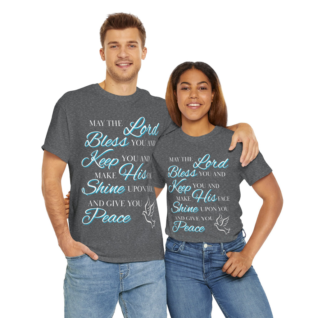 May The Lord Bless You and Keep You Faith-Inspired Unisex Heavy Cotton Tee, Inspirational Graphic Shirt, Christian Gift, Casual Wear, Spiritual Comfort, Religious Apparel