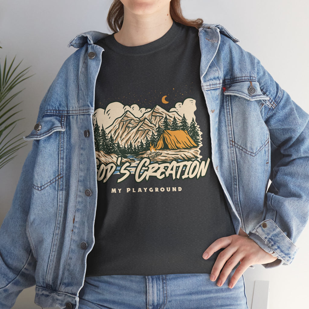 Nature-Inspired Unisex Heavy Cotton Tee, God’s Creation My Playground Shirt, Outdoor Enthusiast Apparel, Gift for Adventurers, Camping [...]