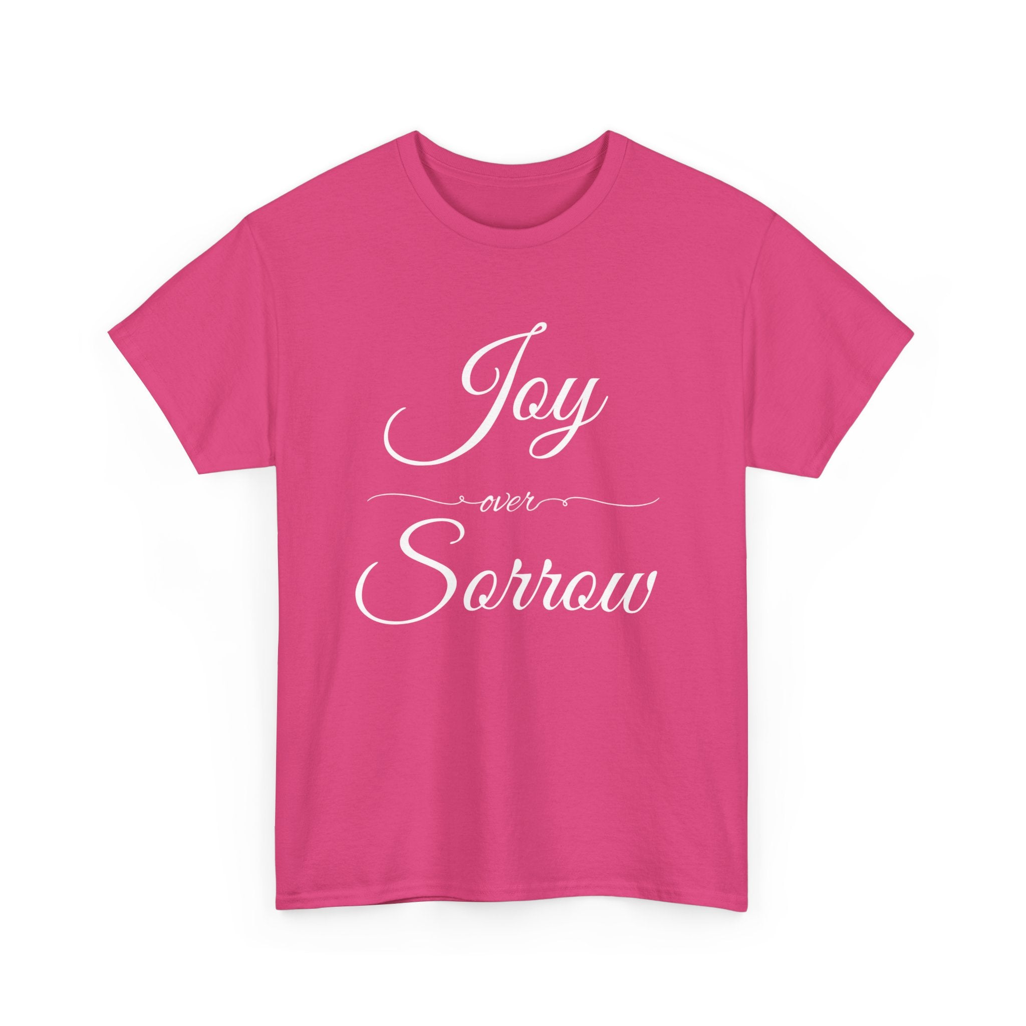 Joy Over Sorrow Unisex Heavy Cotton Tee, Inspirational T-Shirt, Casual Wear, Gift for Him and Her, Everyday Comfort, Grief and Hope Shirt