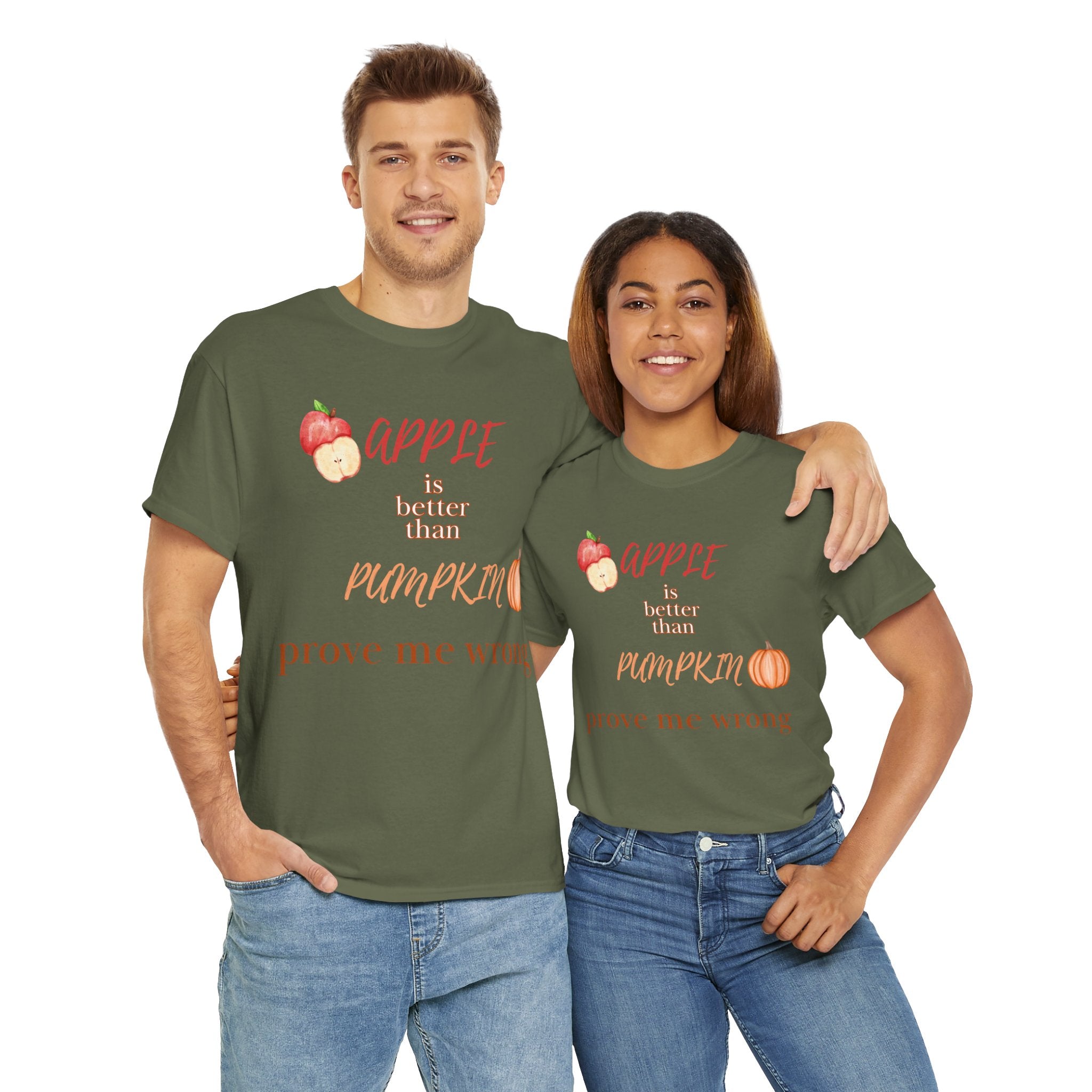 Apple Better Than Pumpkin Tee, Funny Autumn T-Shirt, Casual Halloween Shirt, Fall Holiday Apparel, Gift for Friends