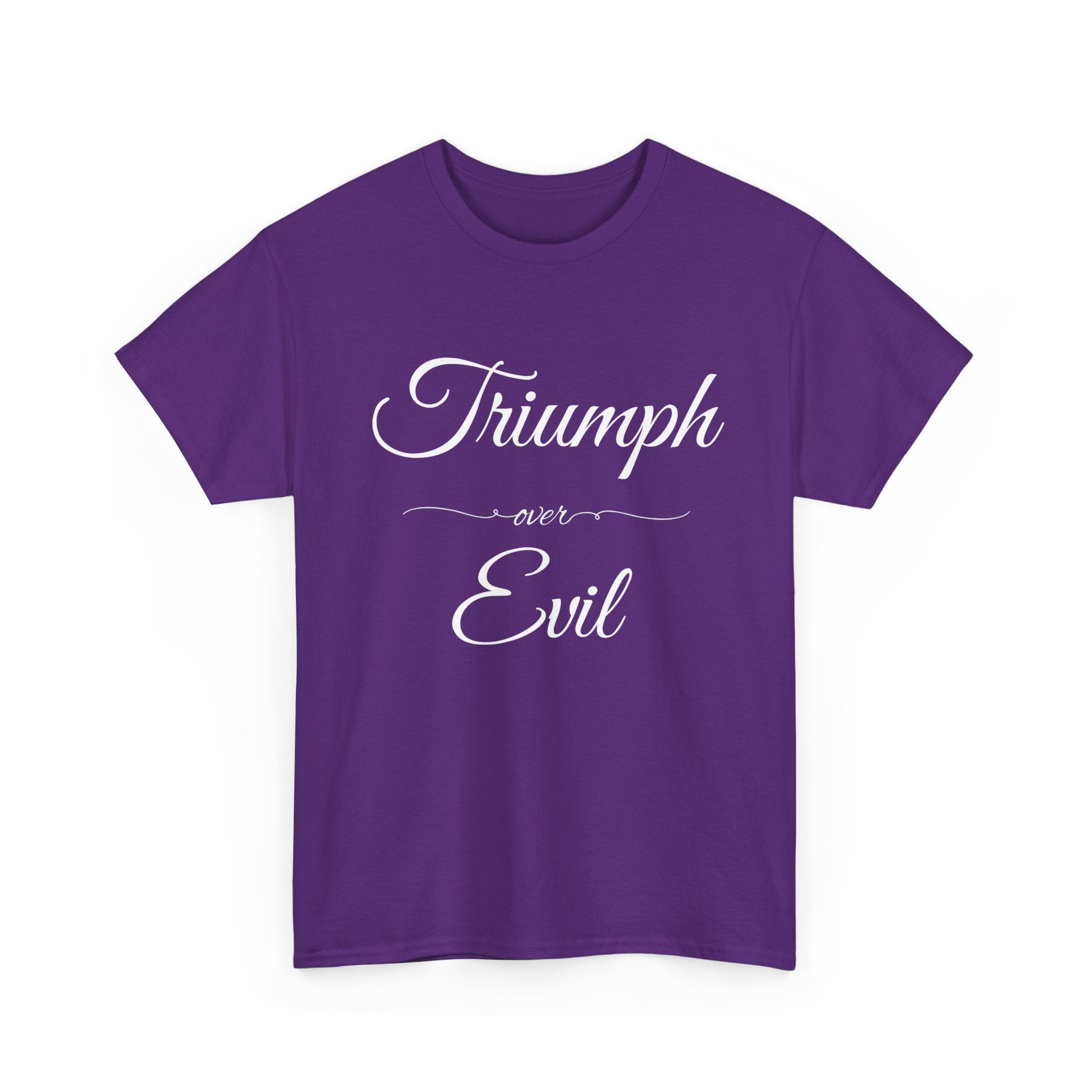 Triumph Over Evil Unisex Heavy Cotton Tee | Inspirational Tee, Casual Wear, Gift for Heroes, Motivational Shirt, Everyday Style