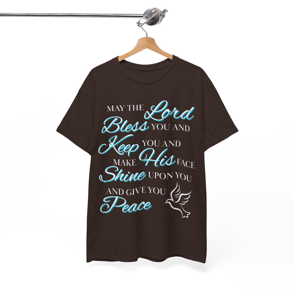 May The Lord Bless You and Keep You Faith-Inspired Unisex Heavy Cotton Tee, Inspirational Graphic Shirt, Christian Gift, Casual Wear, Spiritual Comfort, Religious Apparel