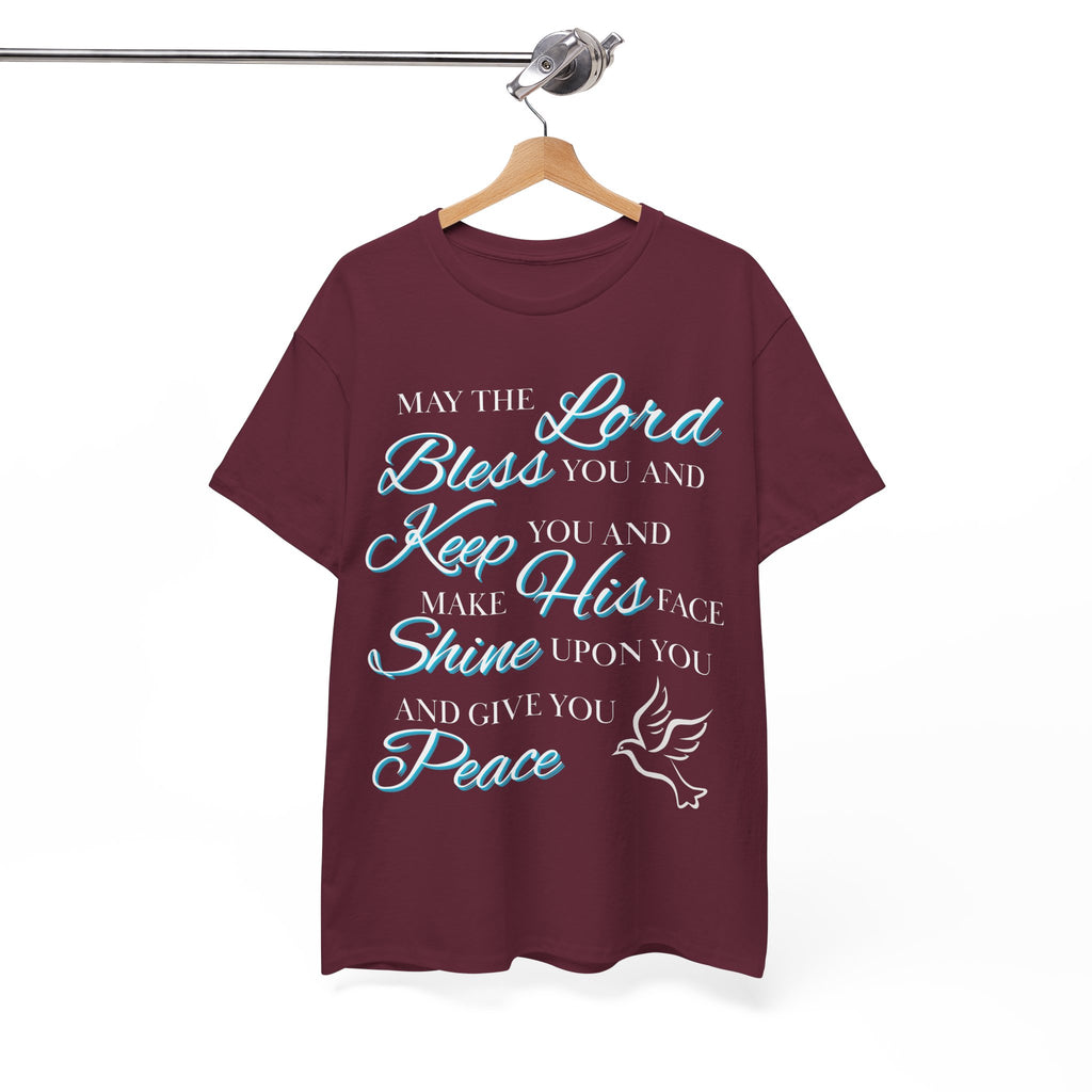 May The Lord Bless You and Keep You Faith-Inspired Unisex Heavy Cotton Tee, Inspirational Graphic Shirt, Christian Gift, Casual Wear, Spiritual Comfort, Religious Apparel