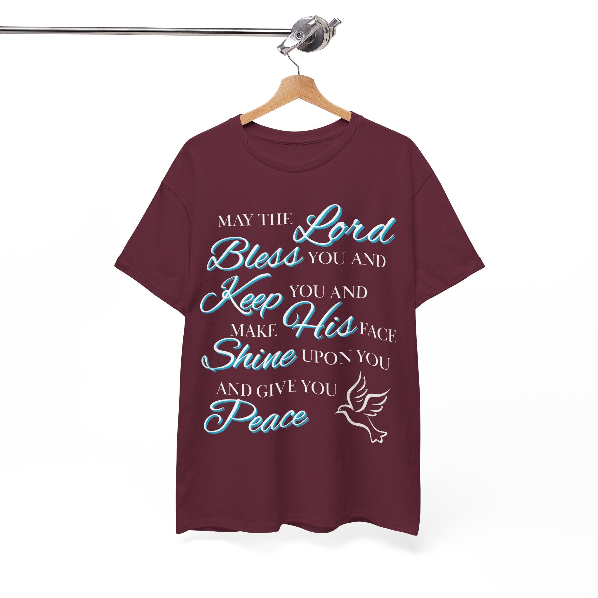 May The Lord Bless You and Keep You Faith-Inspired Unisex Heavy Cotton Tee, Inspirational Graphic Shirt, Christian Gift, Casual Wear, Spiritual Comfort, Religious Apparel