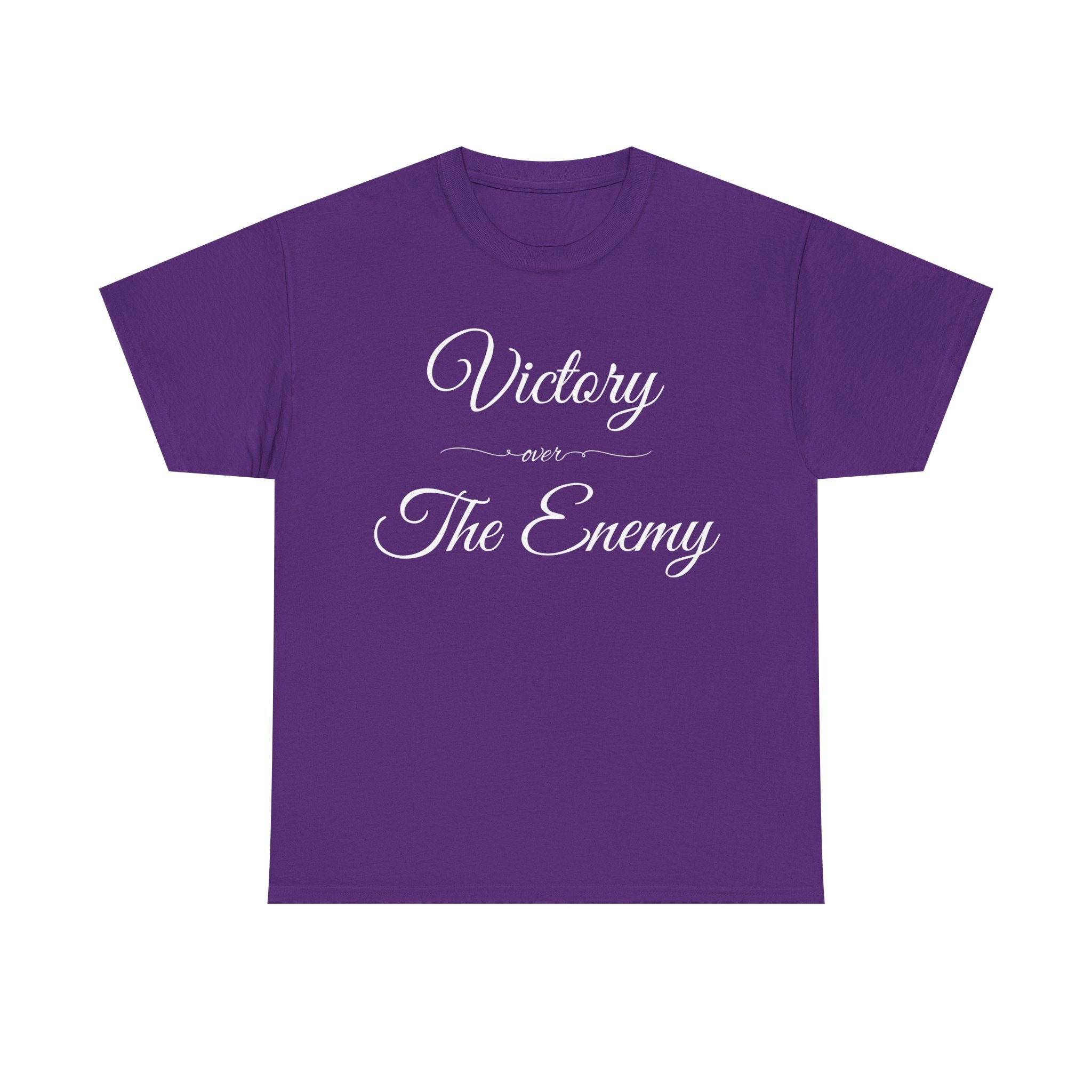 Victory Over The Enemy Tee, Inspirational T-Shirt, Motivational Cotton Tee, Gift for Warriors, Casual Wear, Empowerment Shirt