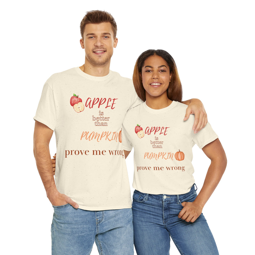 Apple Better Than Pumpkin Tee, Funny Autumn T-Shirt, Casual Halloween Shirt, Fall Holiday Apparel, Gift for Friends