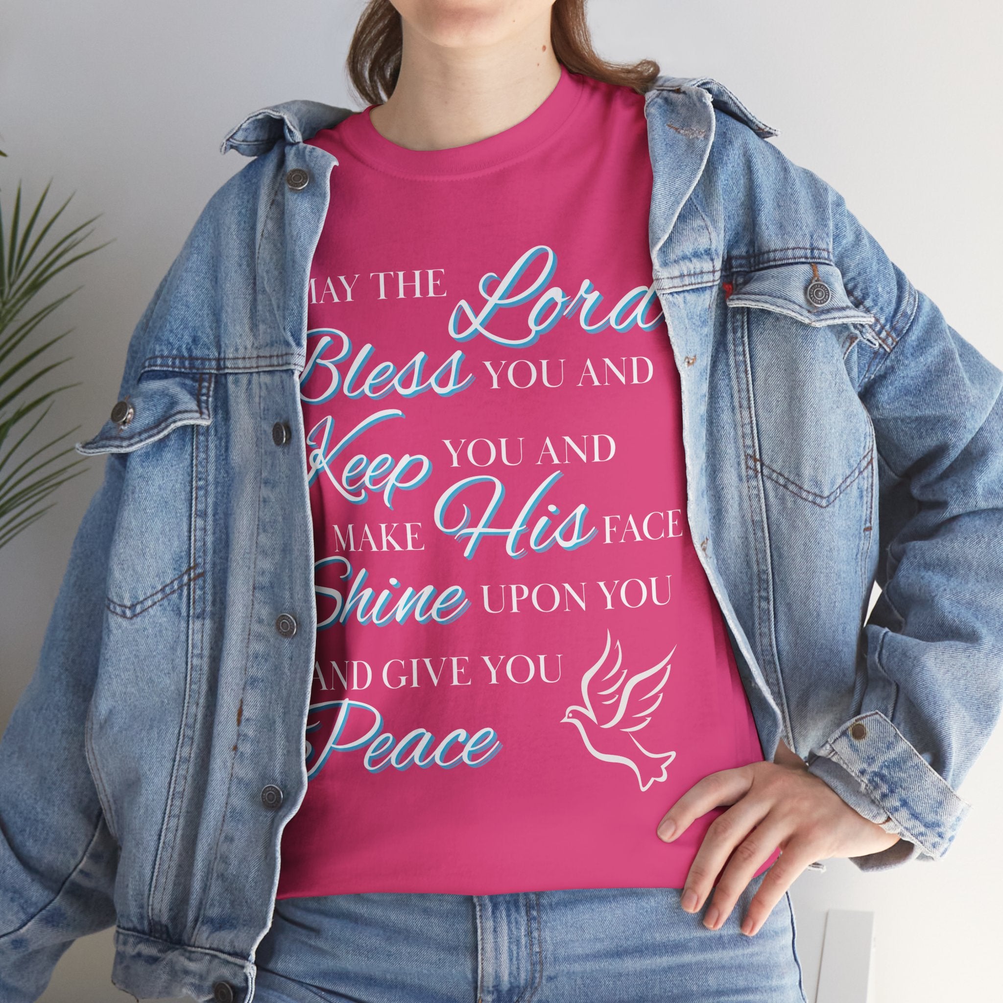 May The Lord Bless You and Keep You Faith-Inspired Unisex Heavy Cotton Tee, Inspirational Graphic Shirt, Christian Gift, Casual Wear, Spiritual Comfort, Religious Apparel