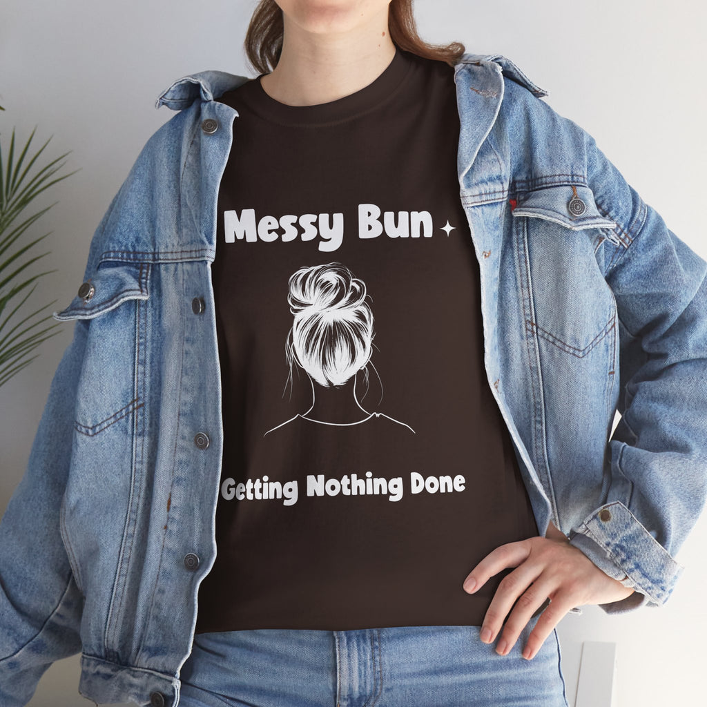 Messy Bun Getting Nothing Done Unisex Heavy Cotton Tee - Casual Everyday Tee for Home, Gift for Friends, Relaxed Fit for Women, Funny Quote Shirt, Ideal [...]