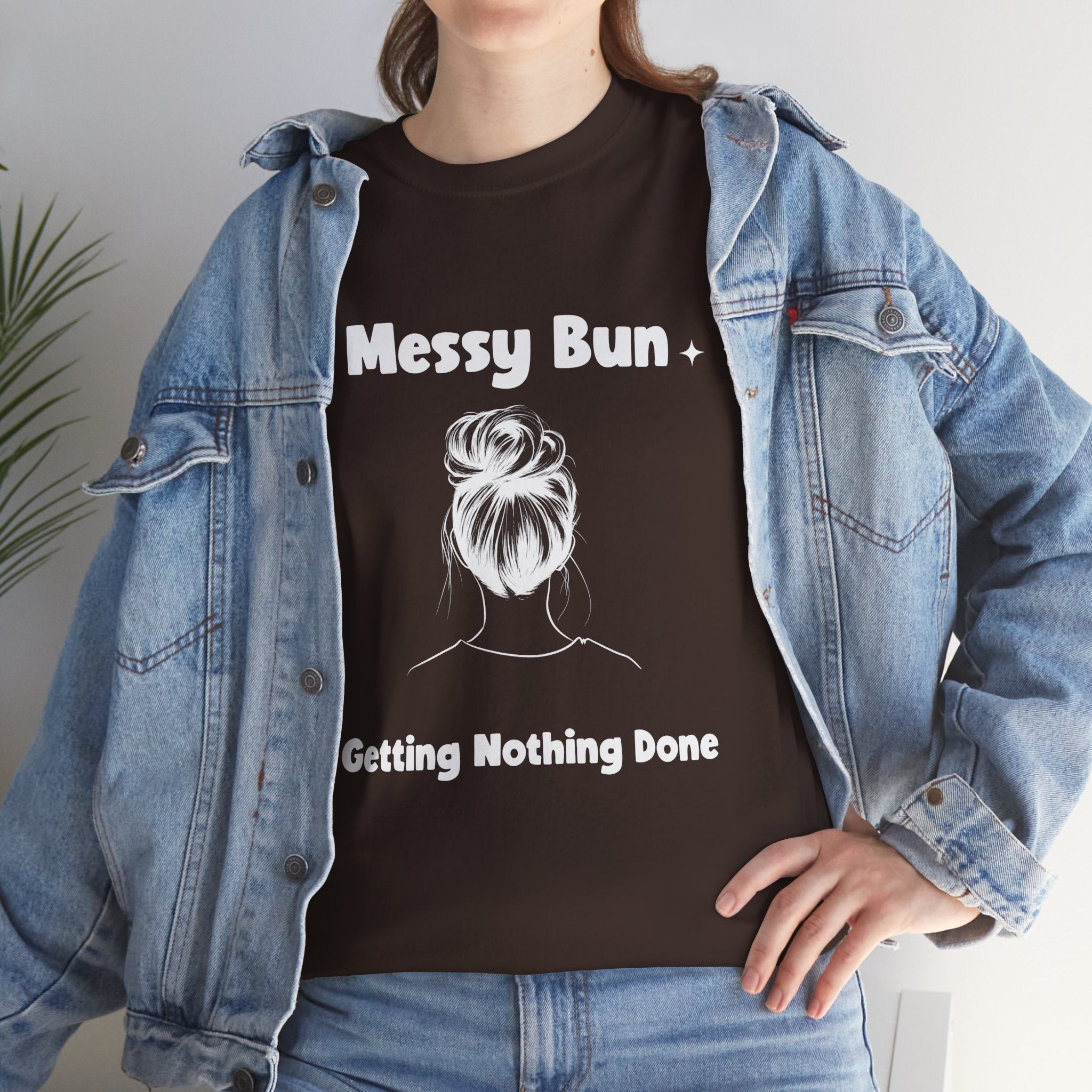 Messy Bun Getting Nothing Done Unisex Heavy Cotton Tee - Casual Everyday Tee for Home, Gift for Friends, Relaxed Fit for Women, Funny Quote Shirt, Ideal [...]
