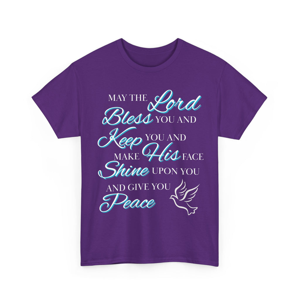 May The Lord Bless You and Keep You Faith-Inspired Unisex Heavy Cotton Tee, Inspirational Graphic Shirt, Christian Gift, Casual Wear, Spiritual Comfort, Religious Apparel