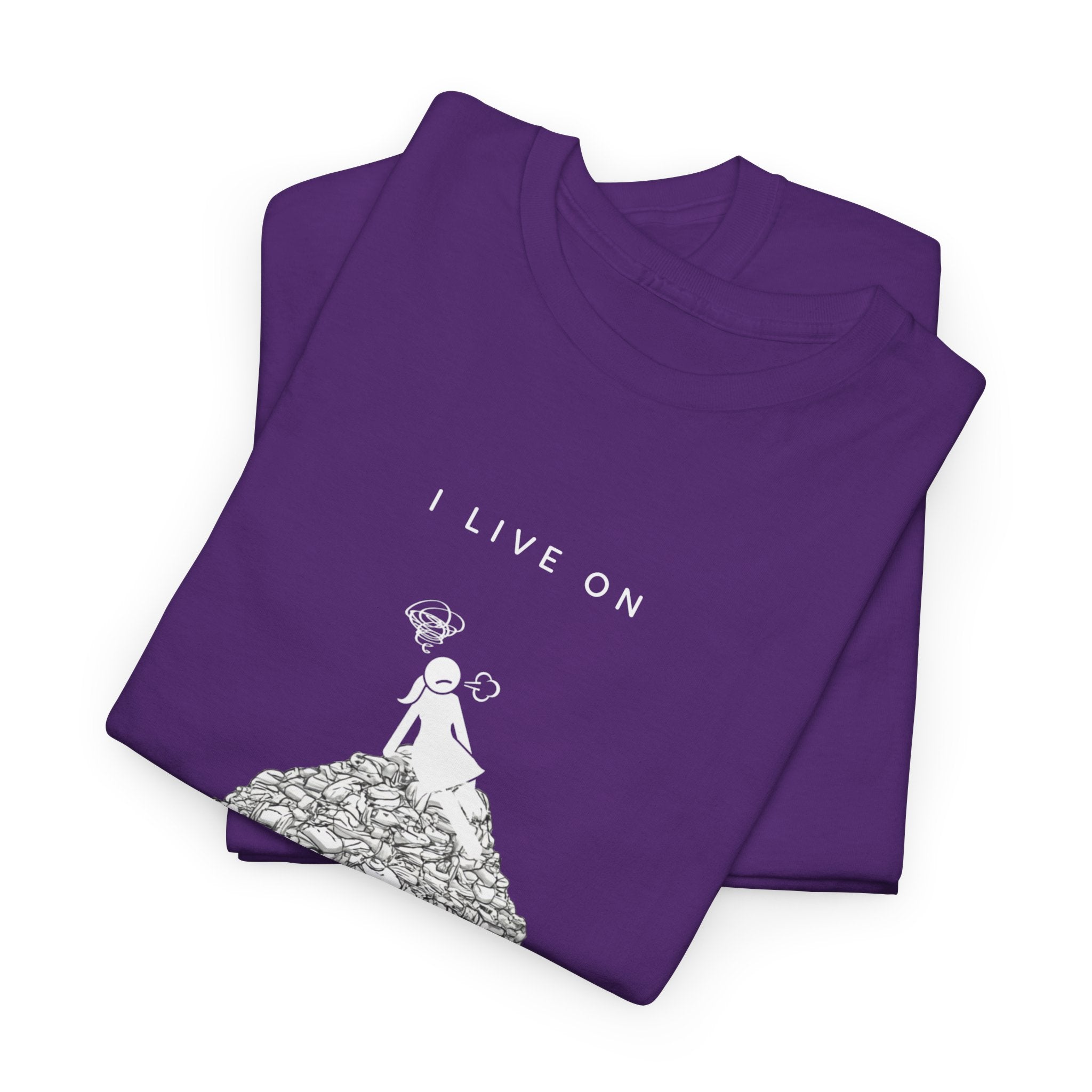 I Live on Laundry Mountain - Graphic Tee | Gildan 5000 Unisex Heavy Cotton T-Shirt, Funny Relatable Shirt, Gifts for Him/Her, Humor Shirt