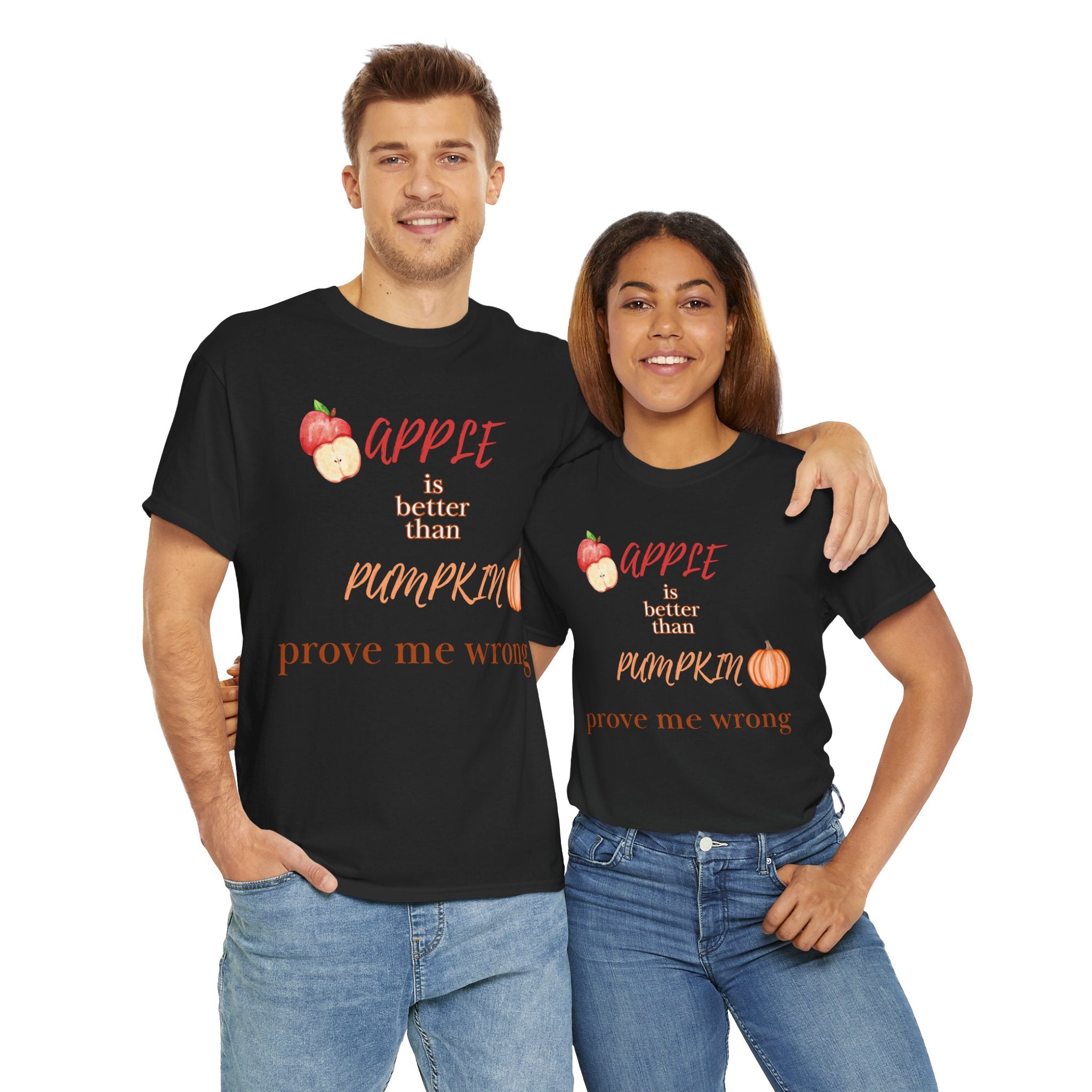 Apple Better Than Pumpkin Tee, Funny Autumn T-Shirt, Casual Halloween Shirt, Fall Holiday Apparel, Gift for Friends