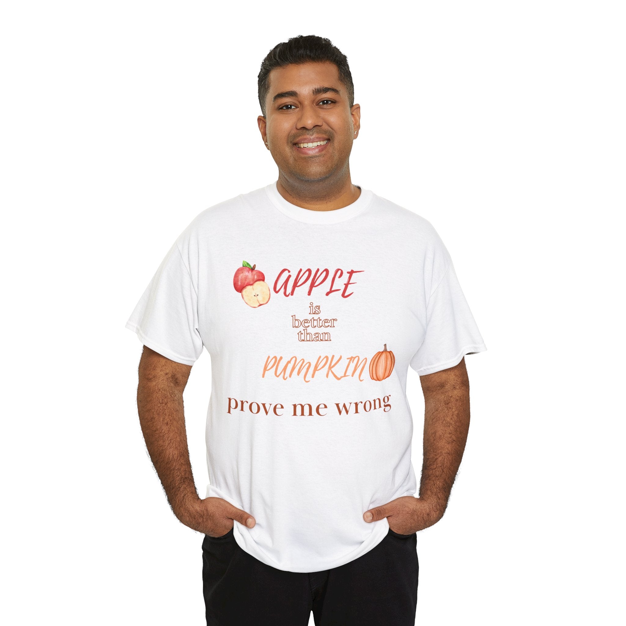 Apple Better Than Pumpkin Tee, Funny Autumn T-Shirt, Casual Halloween Shirt, Fall Holiday Apparel, Gift for Friends
