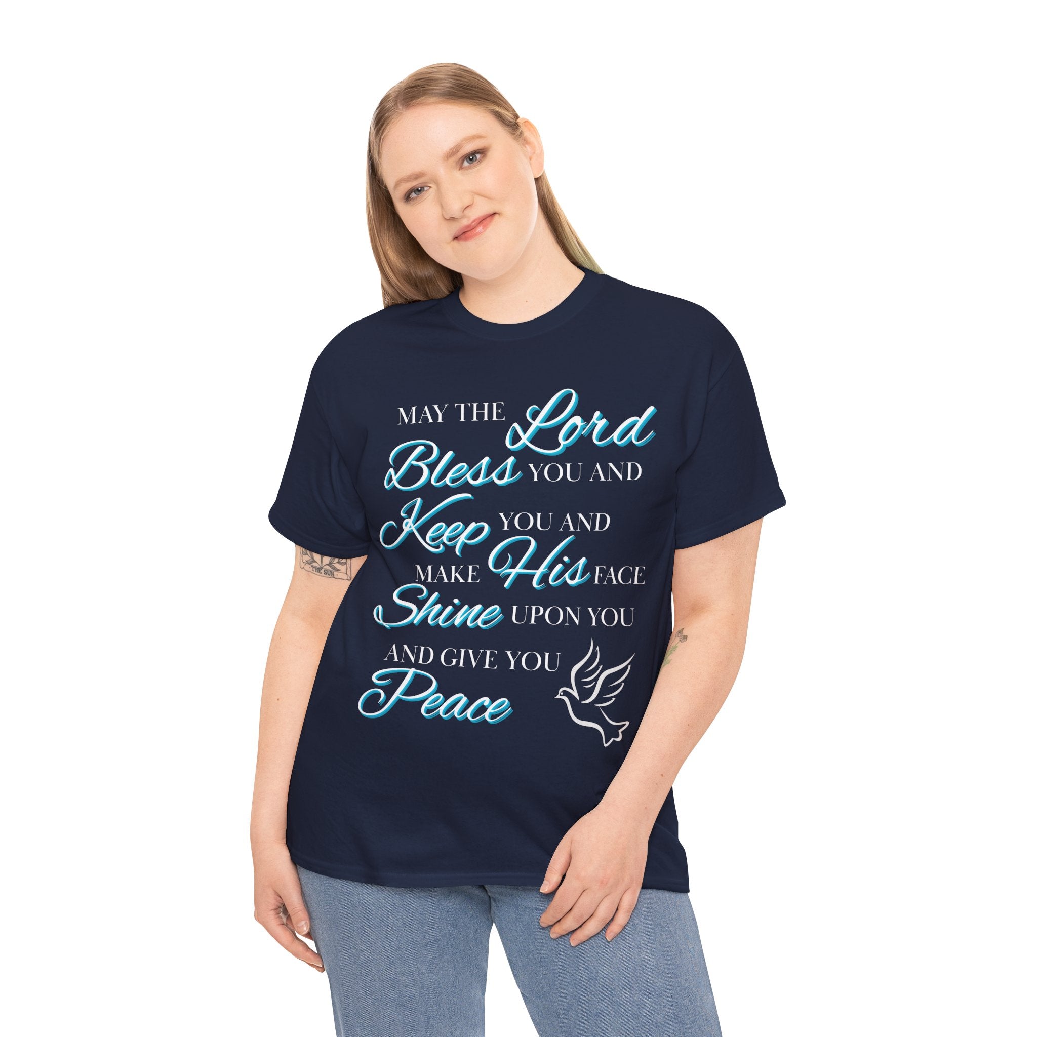 May The Lord Bless You and Keep You Faith-Inspired Unisex Heavy Cotton Tee, Inspirational Graphic Shirt, Christian Gift, Casual Wear, Spiritual Comfort, Religious Apparel