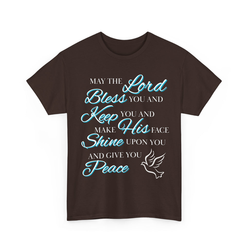 May The Lord Bless You and Keep You Faith-Inspired Unisex Heavy Cotton Tee, Inspirational Graphic Shirt, Christian Gift, Casual Wear, Spiritual Comfort, Religious Apparel