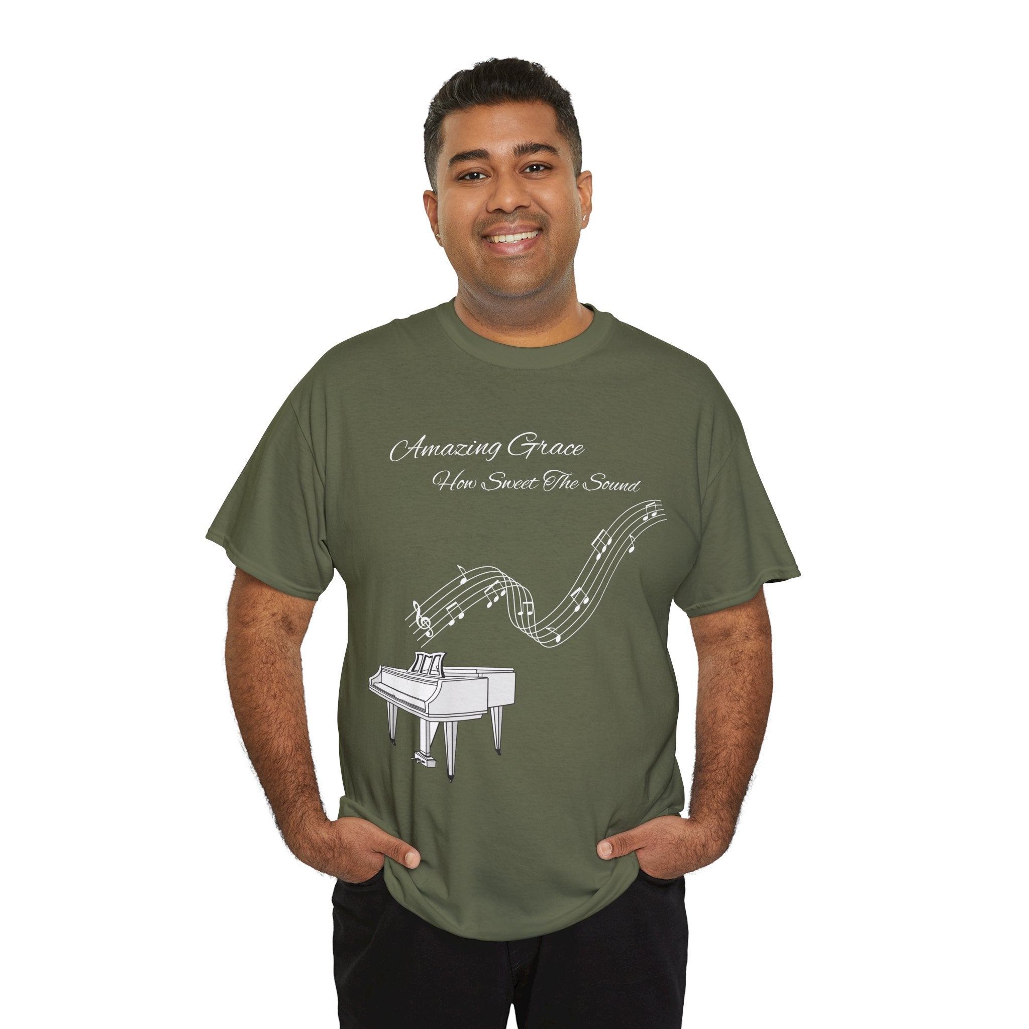 Music Lover's Unisex Tee - Amazing Grace Design, Perfect Gift for Musicians, Casual Wear, Music Event Shirt, Piano Lovers Top