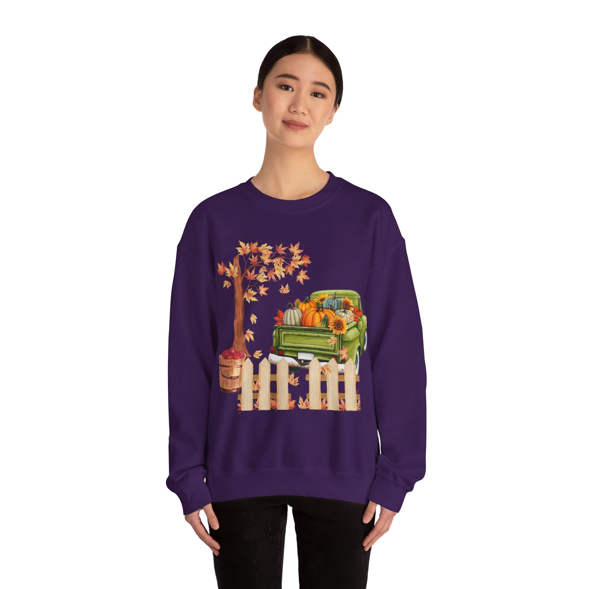 Autumn Vibes Crewneck Sweatshirt – Cozy Fall Apparel, Pumpkin Decor, Harvest Festival Fashion, Unisex Sweatshirt, Seasonal Layering