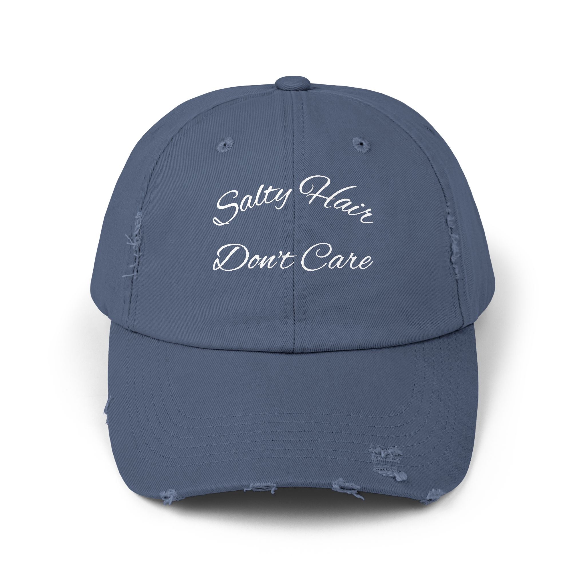 Salty Hair Don't Care Stylish Unisex Distressed Cap - Perfect for Beach Days, Vacation, and Casual Outings, Salty Hair Don't Care Hat, Trendy Accessories, [...]