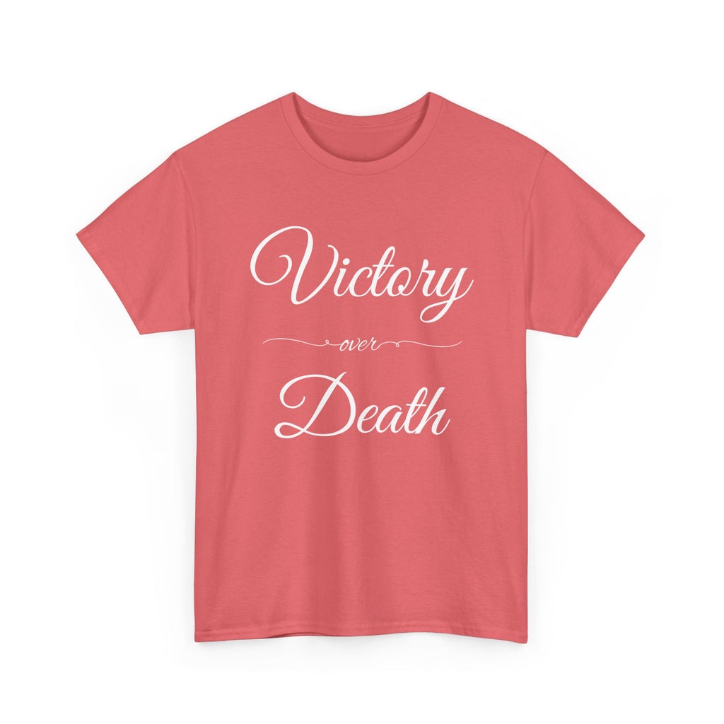 Victory Over Death Unisex Heavy Cotton Tee - Inspirational Quote Shirt, Casual Wear, Gift for Friends, Motivational Apparel, Everyday Comfort
