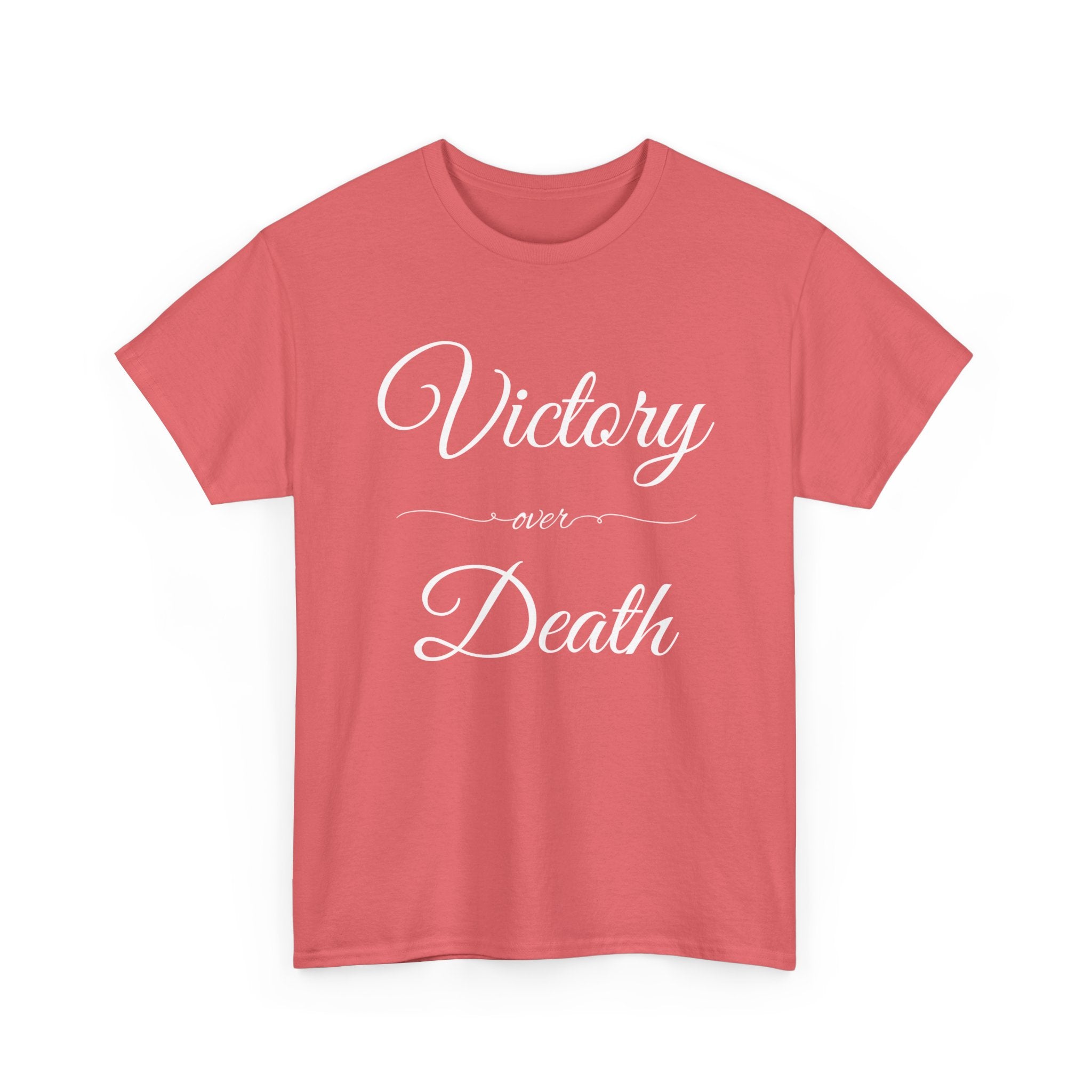 Victory Over Death Unisex Heavy Cotton Tee - Inspirational Quote Shirt, Casual Wear, Gift for Friends, Motivational Apparel, Everyday Comfort