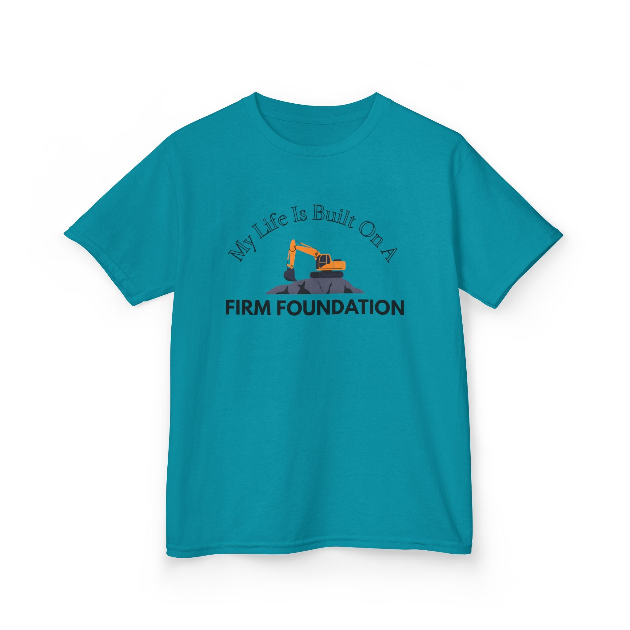 Kids Tee - My Life is Built on a Firm Foundation Construction Image