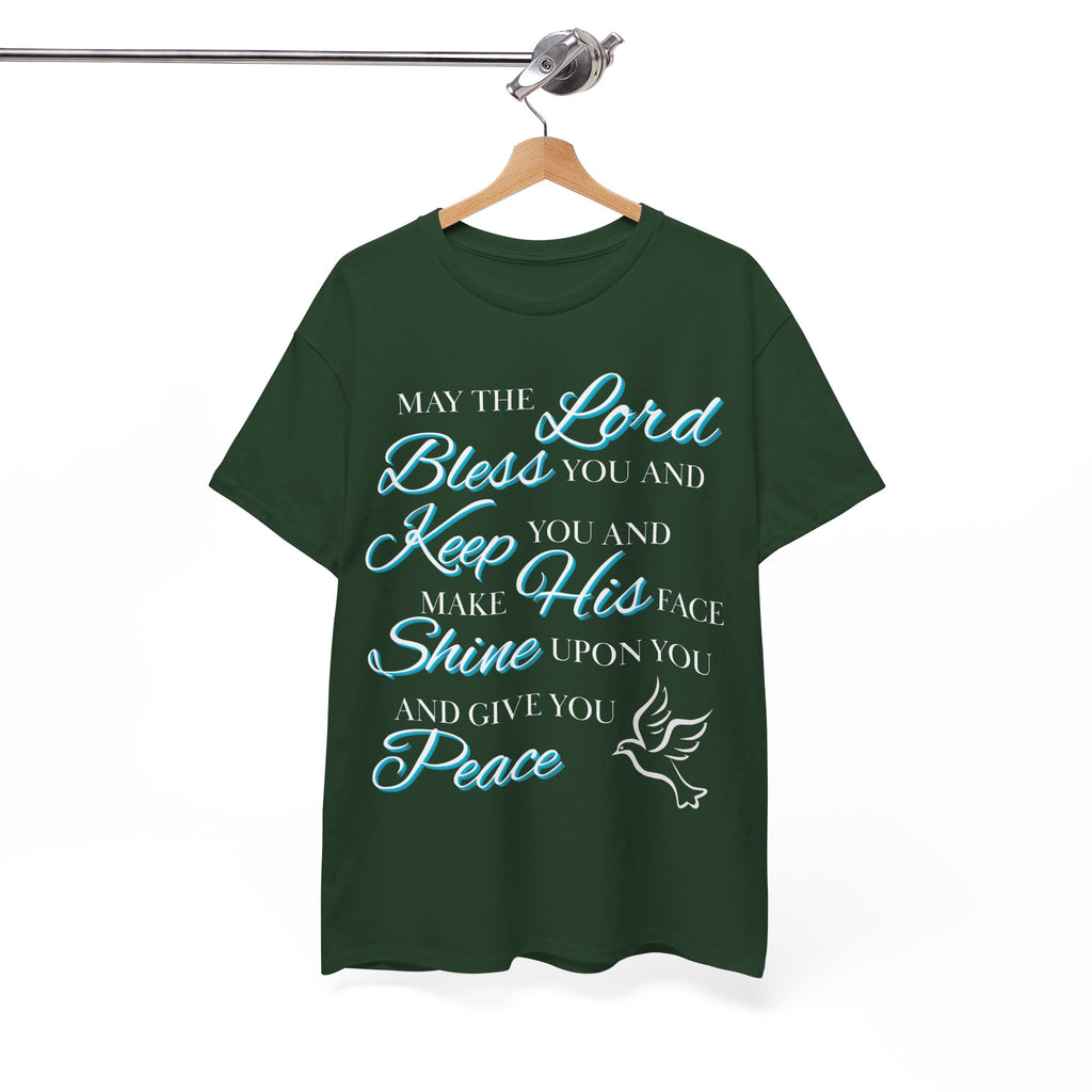 May The Lord Bless You and Keep You Faith-Inspired Unisex Heavy Cotton Tee, Inspirational Graphic Shirt, Christian Gift, Casual Wear, Spiritual Comfort, Religious Apparel