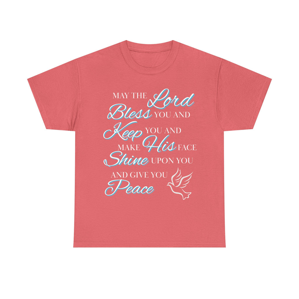May The Lord Bless You and Keep You Faith-Inspired Unisex Heavy Cotton Tee, Inspirational Graphic Shirt, Christian Gift, Casual Wear, Spiritual Comfort, Religious Apparel