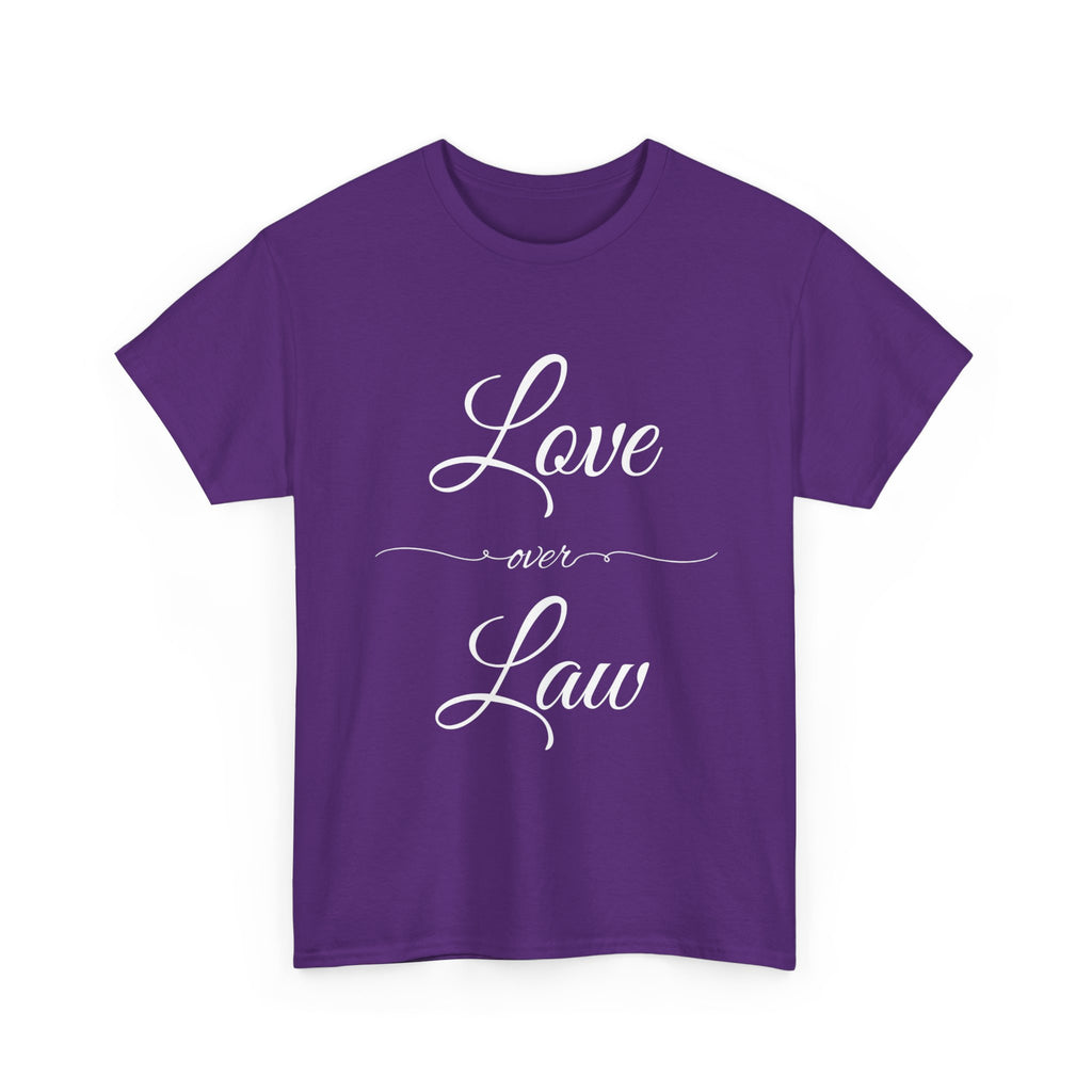 Love Over Law Unisex Heavy Cotton Tee - Cute Legal Shirt, Gift for Law Students, Casual Wear, Legal Humor, Graduation Gift, Law School Apparel