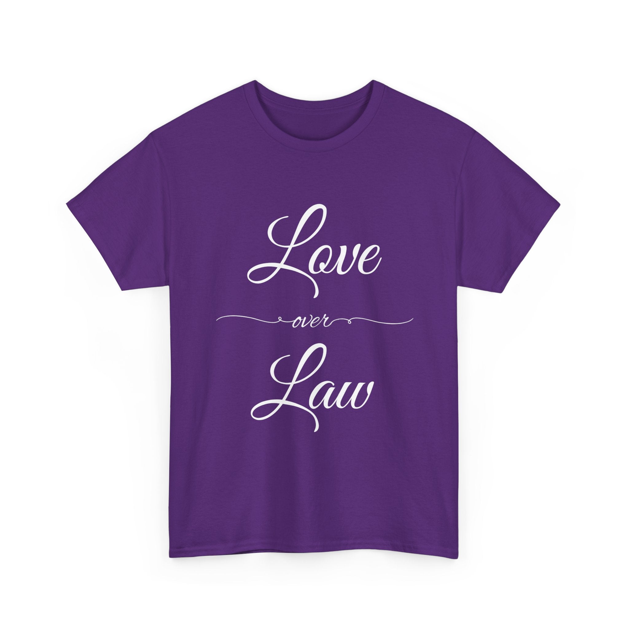 Love Over Law Unisex Heavy Cotton Tee - Cute Legal Shirt, Gift for Law Students, Casual Wear, Legal Humor, Graduation Gift, Law School Apparel