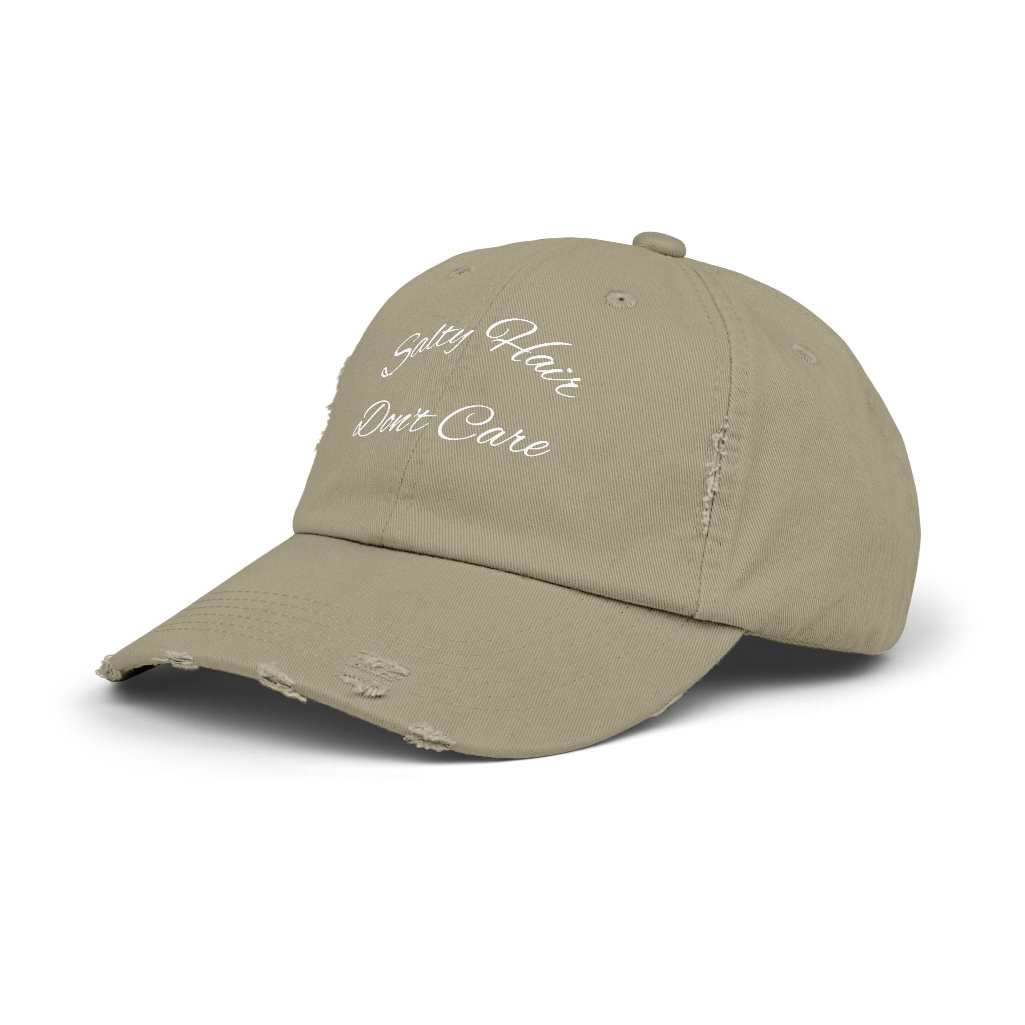 Salty Hair Don't Care Stylish Unisex Distressed Cap - Perfect for Beach Days, Vacation, and Casual Outings, Salty Hair Don't Care Hat, Trendy Accessories, [...]