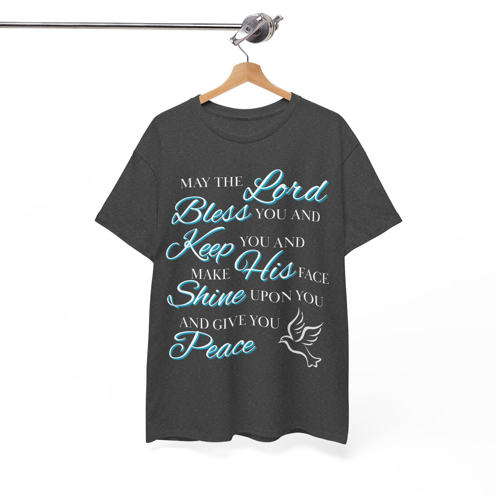 May The Lord Bless You and Keep You Faith-Inspired Unisex Heavy Cotton Tee, Inspirational Graphic Shirt, Christian Gift, Casual Wear, Spiritual Comfort, Religious Apparel