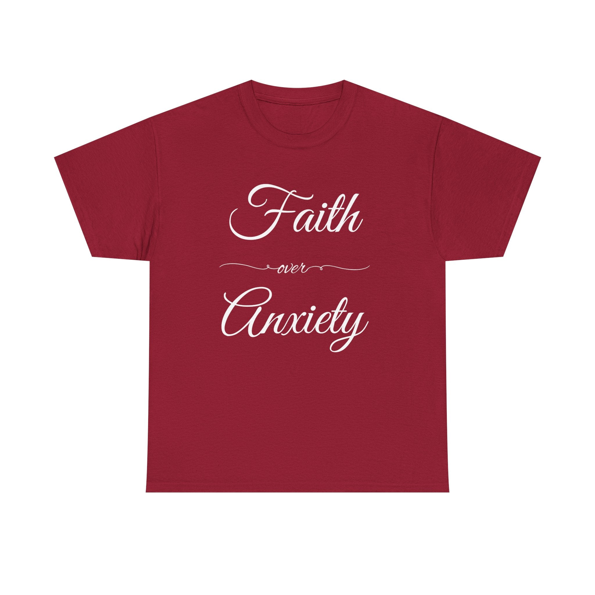 Faith Over Anxiety Unisex Heavy Cotton Tee, Motivational T-Shirt for Stress Relief, Mindfulness Apparel, Gift for Mental Health [...]