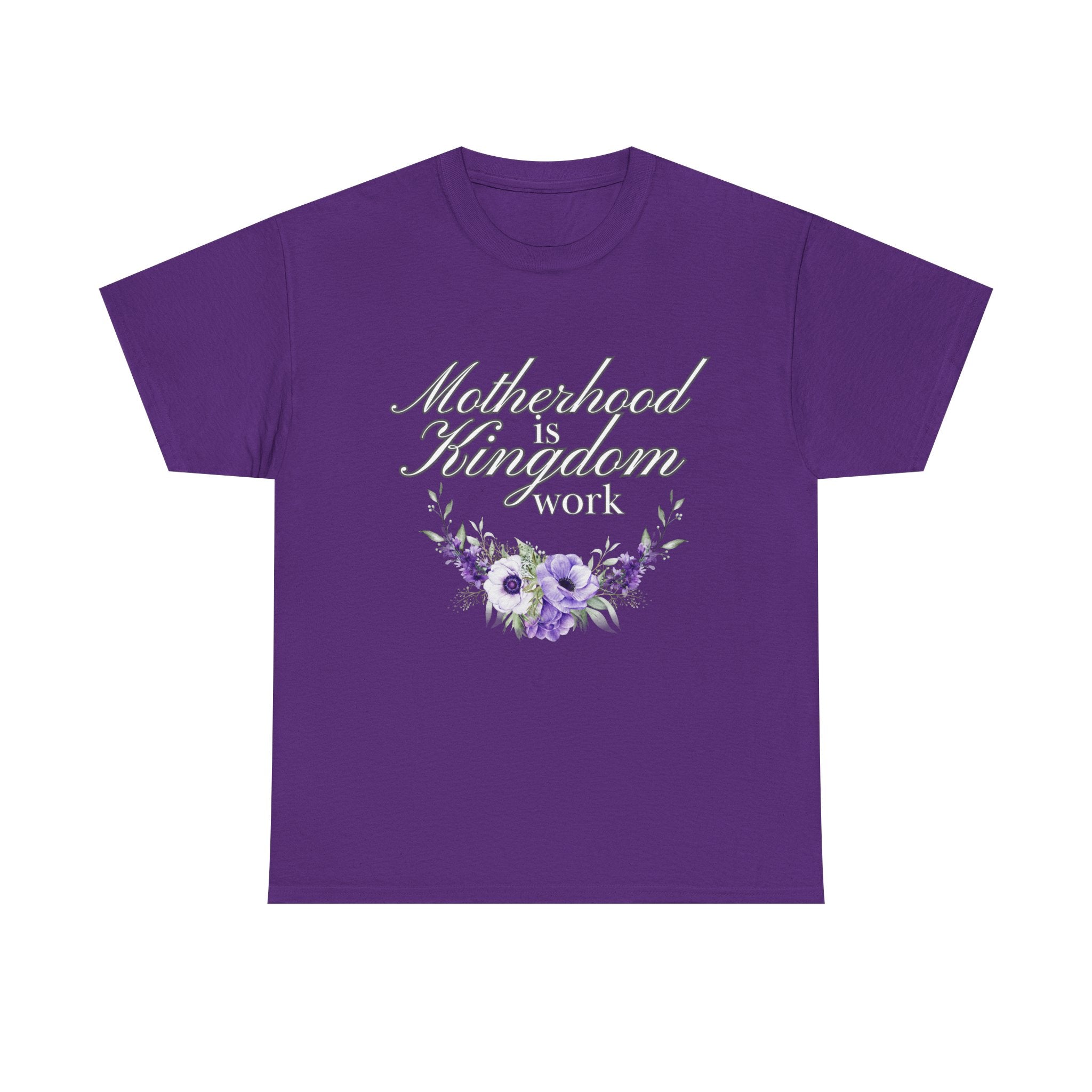 Motherhood is Kingdom Work Unisex Tee - Celebrate Motherhood, Gift for Moms, Cute Floral Design, Relaxed Fit, Everyday Wear