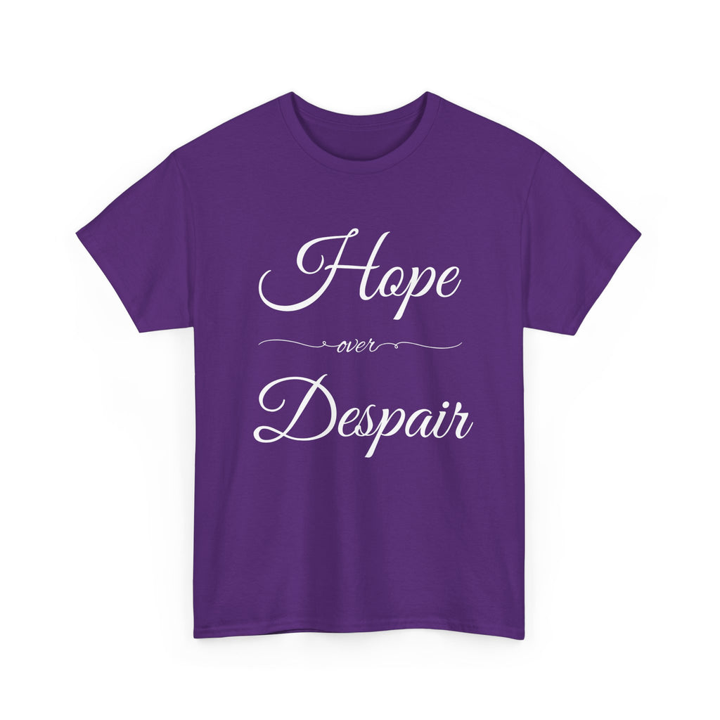 Hope Over Despair Unisex Heavy Cotton Tee, Inspirational T-Shirt for Motivation, Gift for Friends, Casual Wear, Everyday Comfort