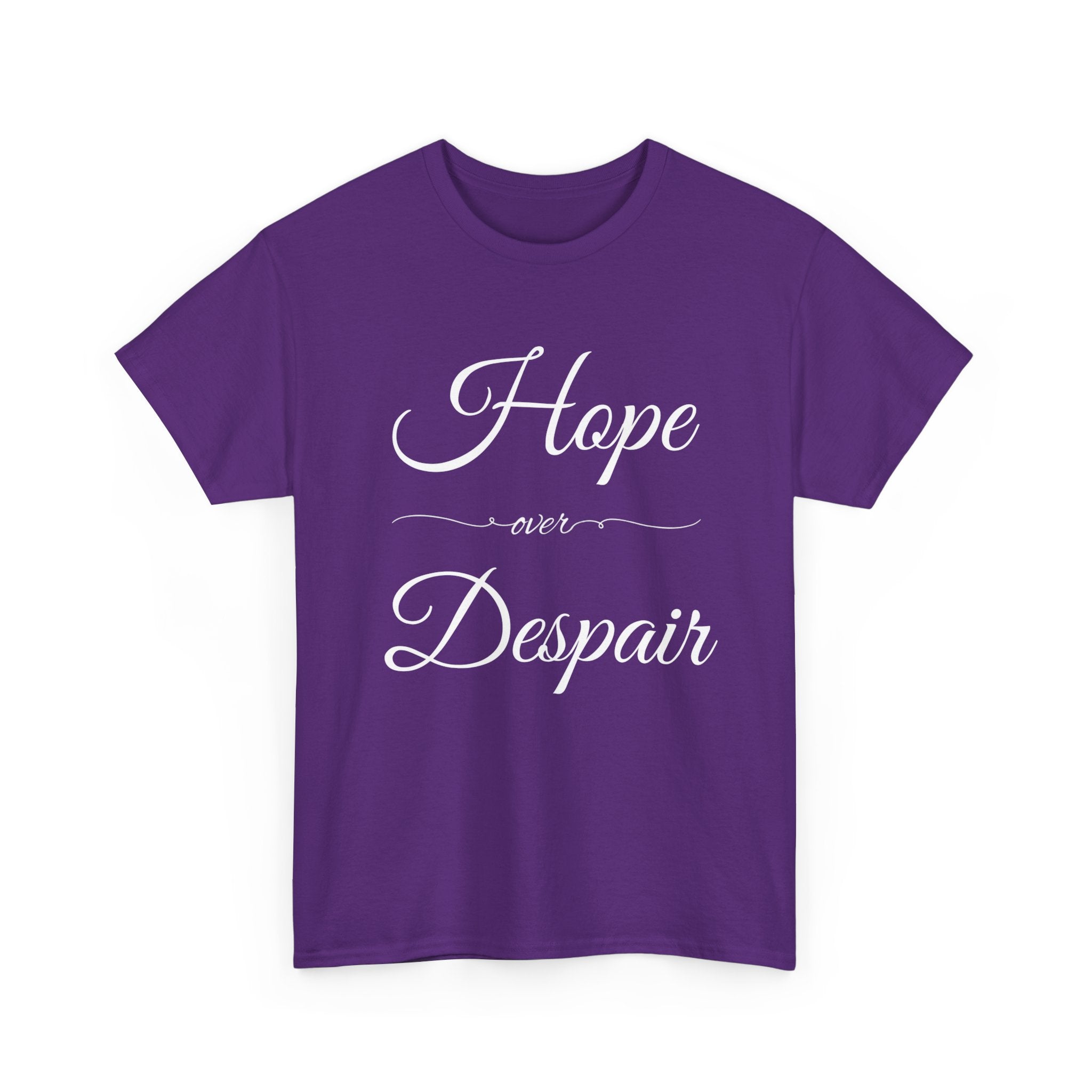 Hope Over Despair Unisex Heavy Cotton Tee, Inspirational T-Shirt for Motivation, Gift for Friends, Casual Wear, Everyday Comfort