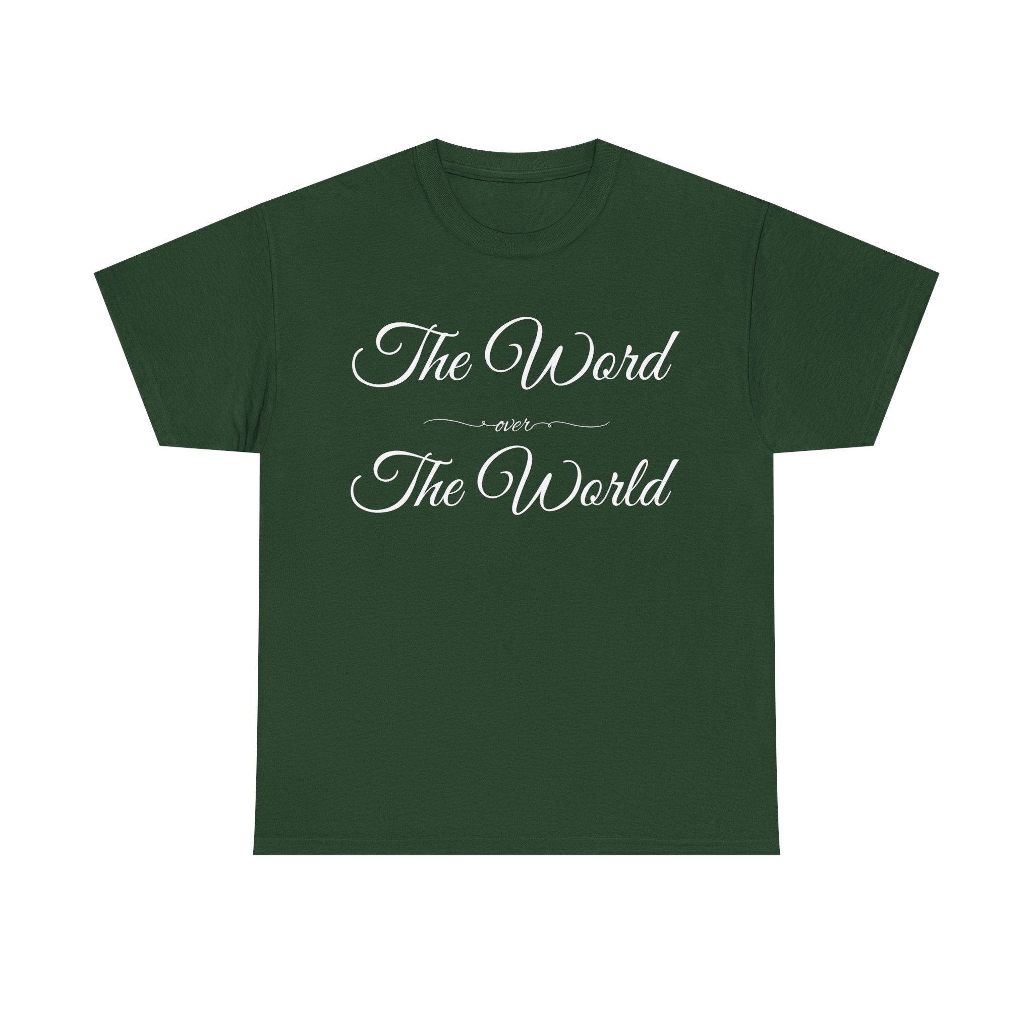 Inspirational Unisex Heavy Cotton Tee - The Word Over The World - Motivational Shirt, Gift for Friends, Cousins, Family, Casual Wear, [...]