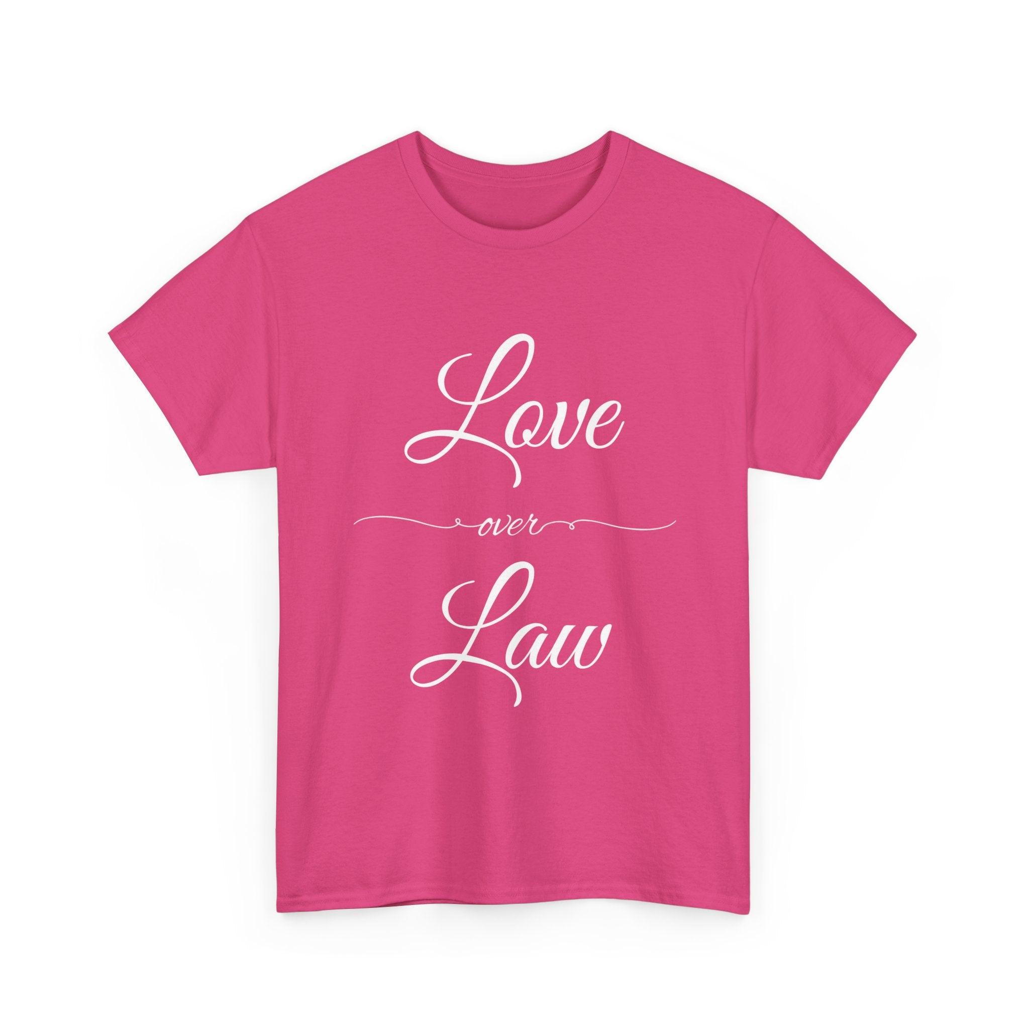 Love Over Law Unisex Heavy Cotton Tee - Cute Legal Shirt, Gift for Law Students, Casual Wear, Legal Humor, Graduation Gift, Law School Apparel
