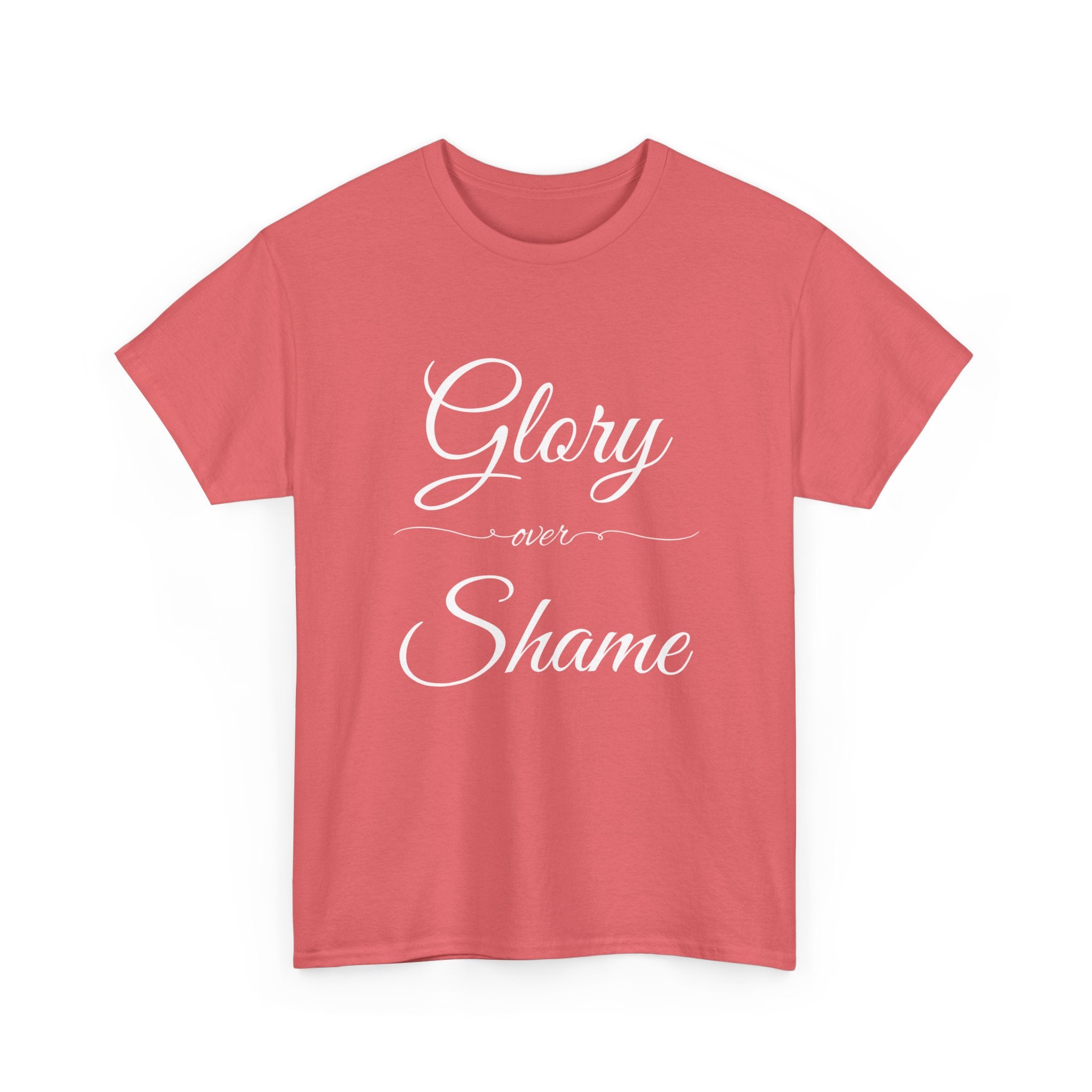 Unisex Heavy Cotton Tee with "Glory Over Shame" - Casual Wear, Gift for Friends, Statement Shirt, Everyday Apparel, Unique Graphic Tee